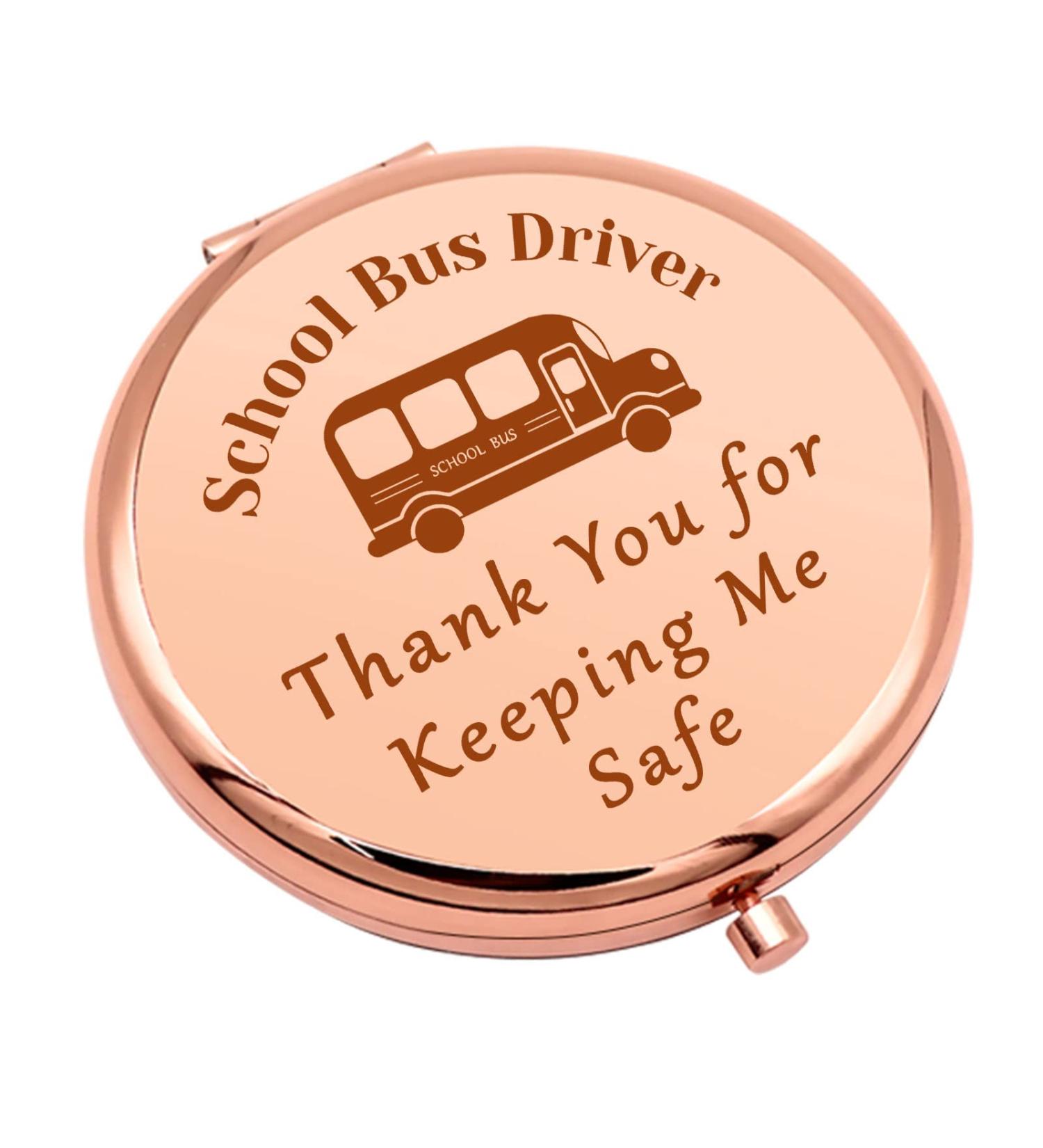 School Bus Driver Appreciation Compact Makeup Mirror - Thank You Gift for Women | Back to School, Retirement, Birthday, Thanksgiving - Buy Online on GoSupps.com