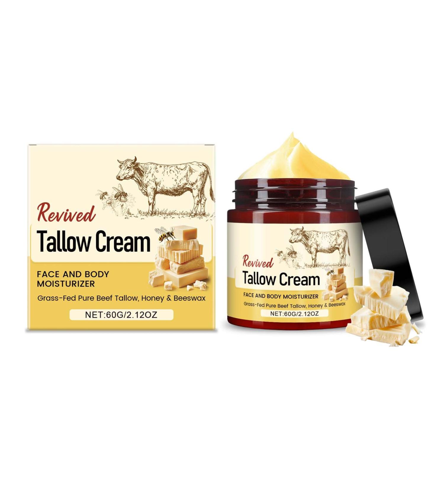 Clawrex Organic beef tallow cream Beef Tallow cream for body and face natural Beef Tallow Skincare with honey beeswax deep hydration skin hipped tallow balm tallow face cream for - Buy Online on GoSupps.com