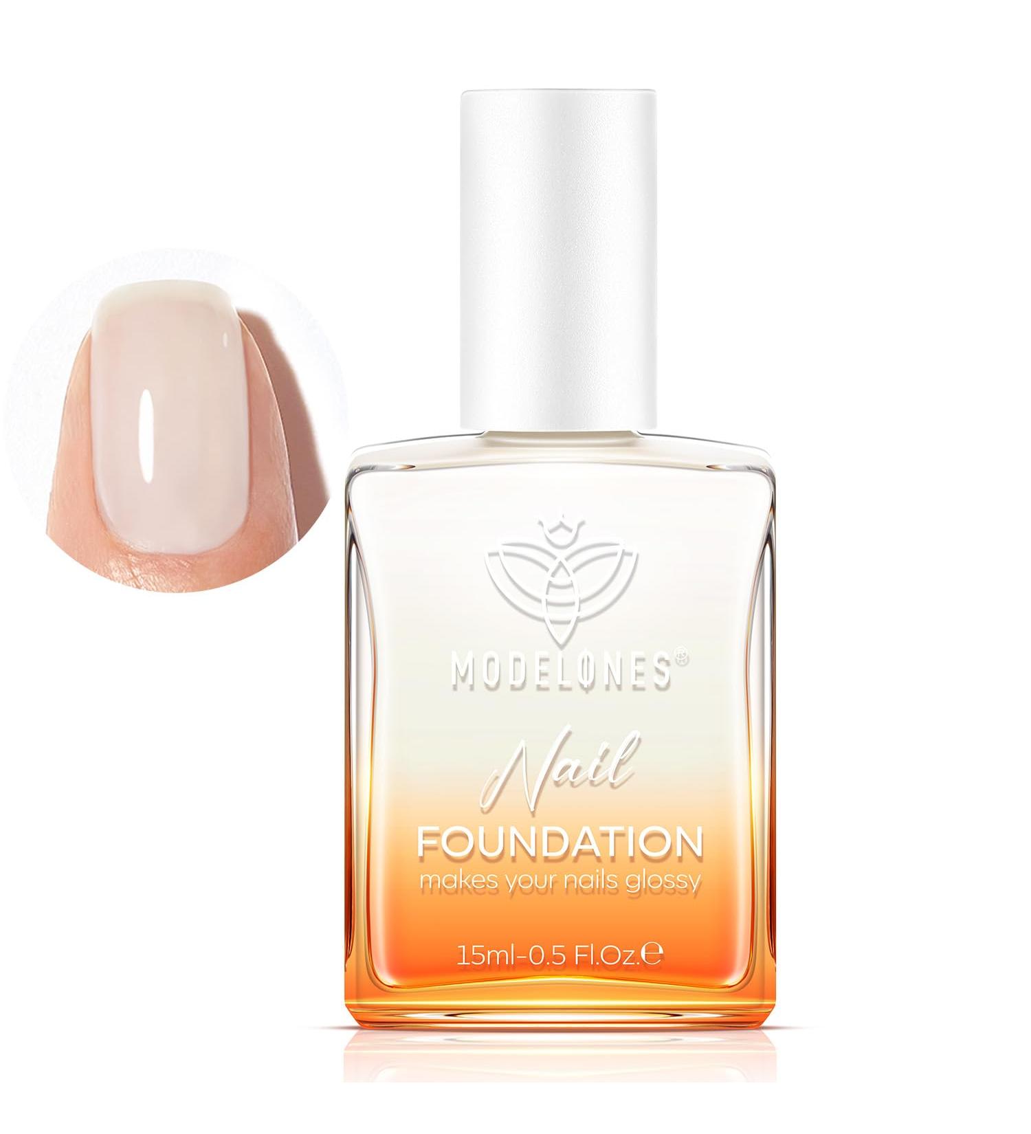 Modelones Nail Strengthener - Milky White Natural Concealer Foundation Polish for Damaged Nails | Air Dry Growth Polish & Imperfection Masking - 15ml Gift for Women - Buy Online on GoSupps.com