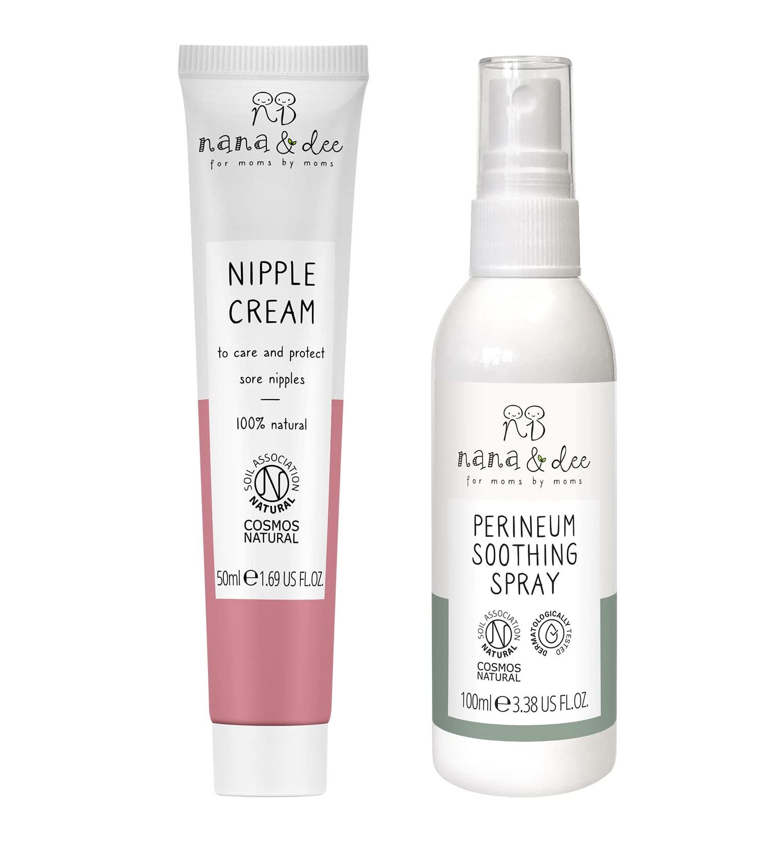 Nana & Dee Organic Nipple Cream & Pregnancy Soothing Spray - Relieves Pain & Swelling, Made in the UK - Buy Online on GoSupps.com