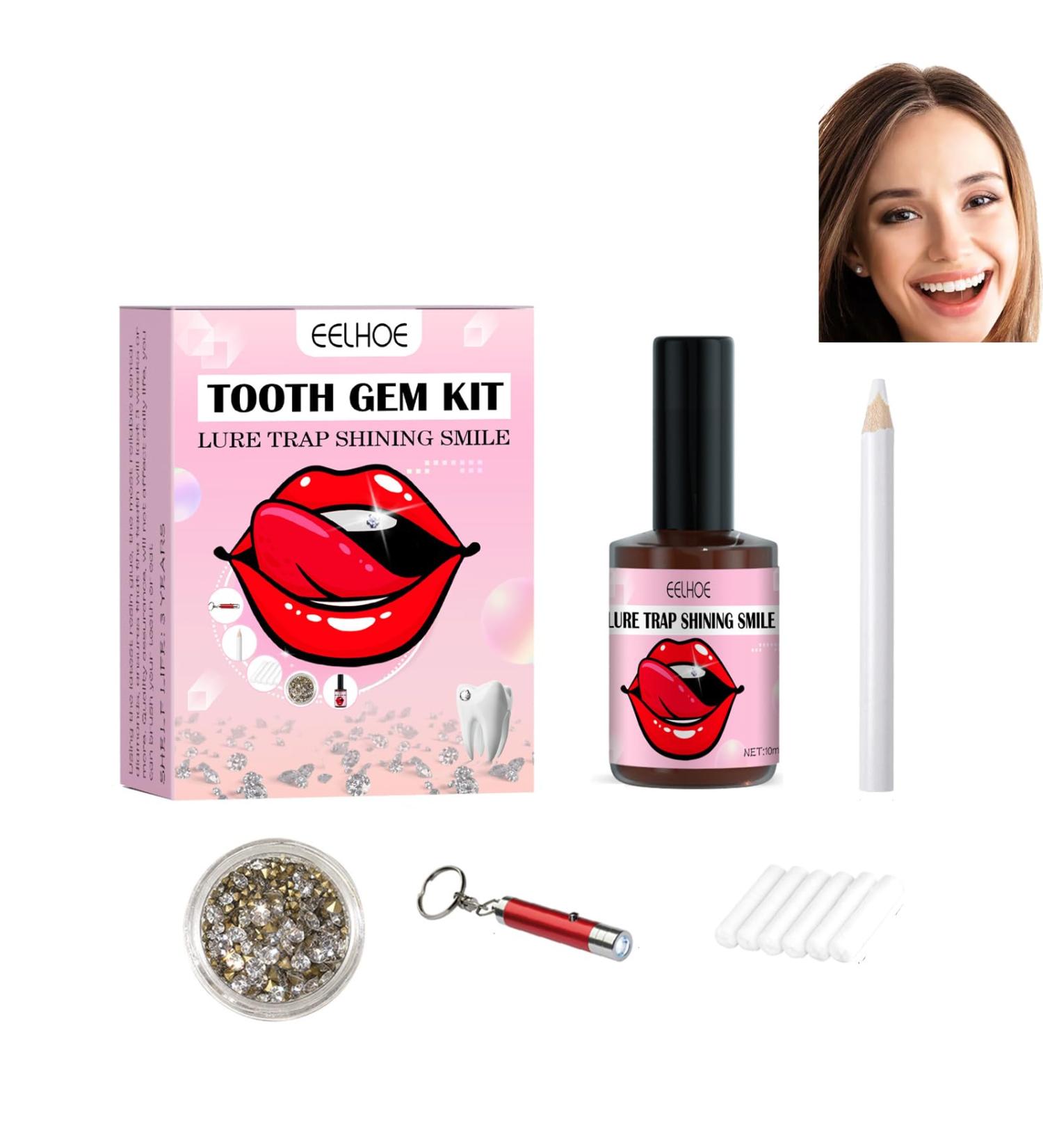 DIY Tooth Gemstone Set | Tooth Jewelry Kit with Glue | Reflective Tooth Decoration Gems - Buy Online on GoSupps.com
