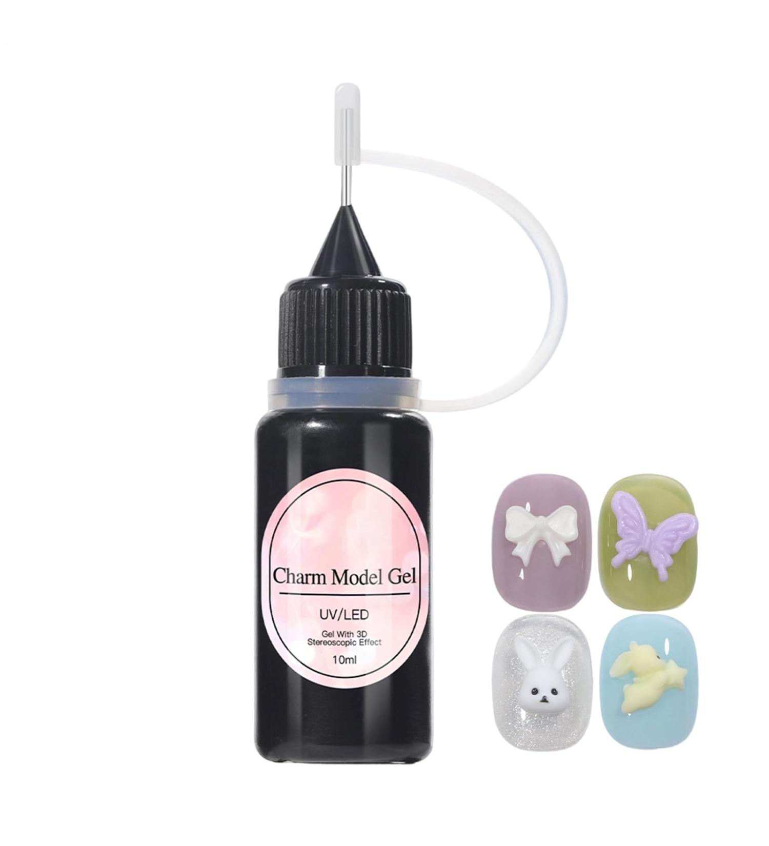 Nail Sculpting Gel - 10ml Clear Glue Charm | 3D Nail Sculpting Gel - For Extensions Painting Colors Beginners Salons and Manicure Shops with Gems and Glitter - Buy Online on GoSupps.com