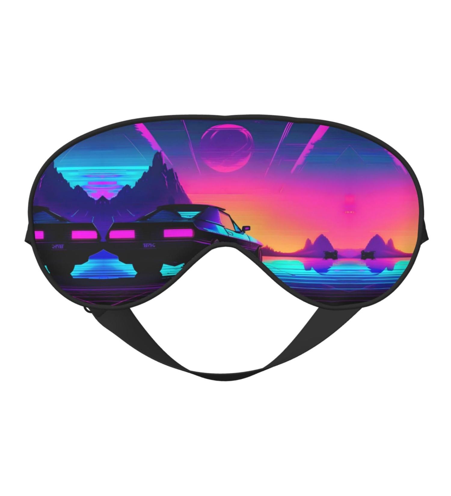 Buy Retrowave Pictures Sleep Mask | Adjustable Breathable & Fashionable Eye Mask for Comfortable Sleep | International Shipping Available - Buy Online on GoSupps.com