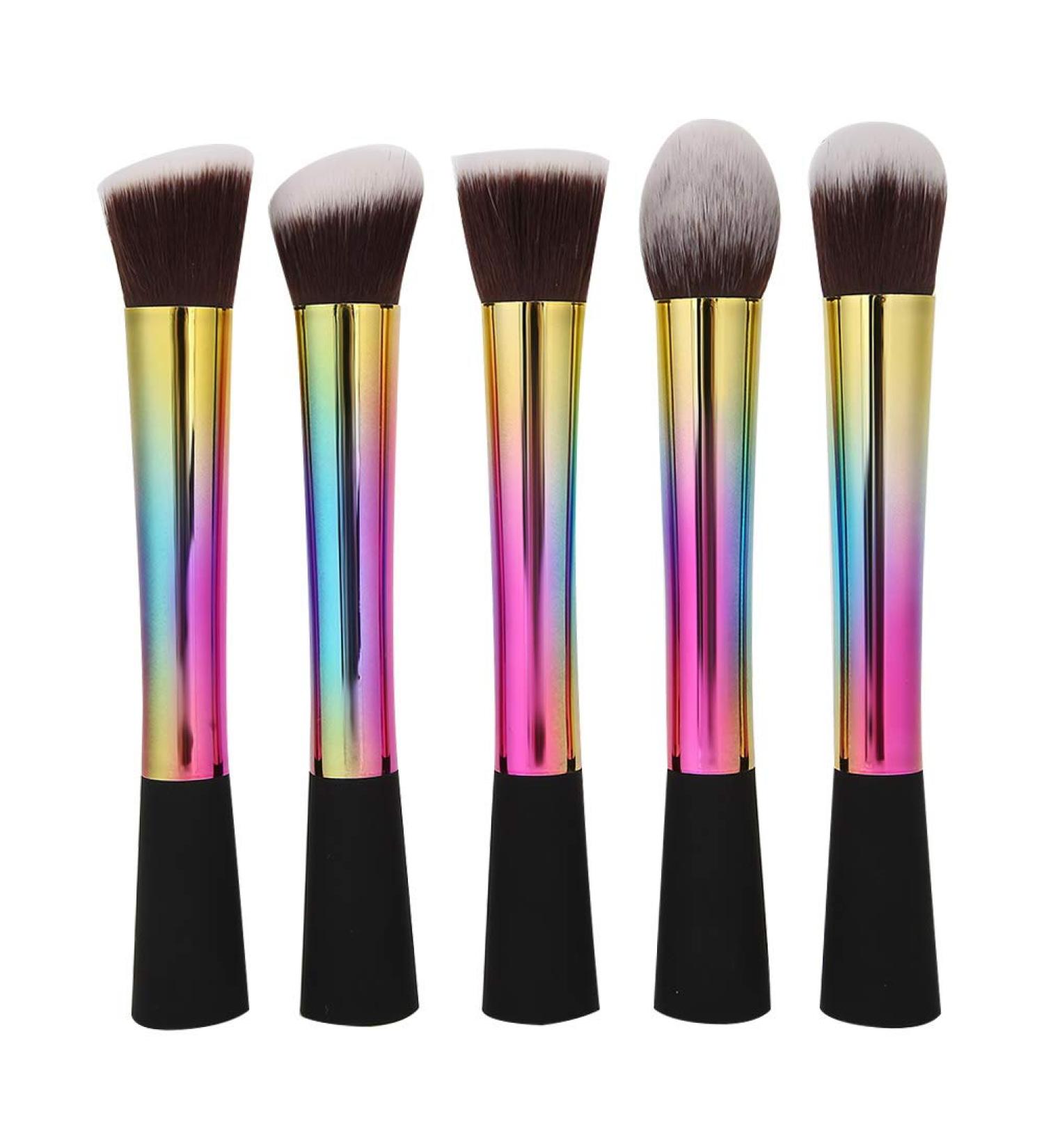 Tyenaza 5Pcs Portable Makeup Brush Set | Face Blush Powder Brushes for Women | Beauty Tools for Flawless Makeup - Buy Online on GoSupps.com