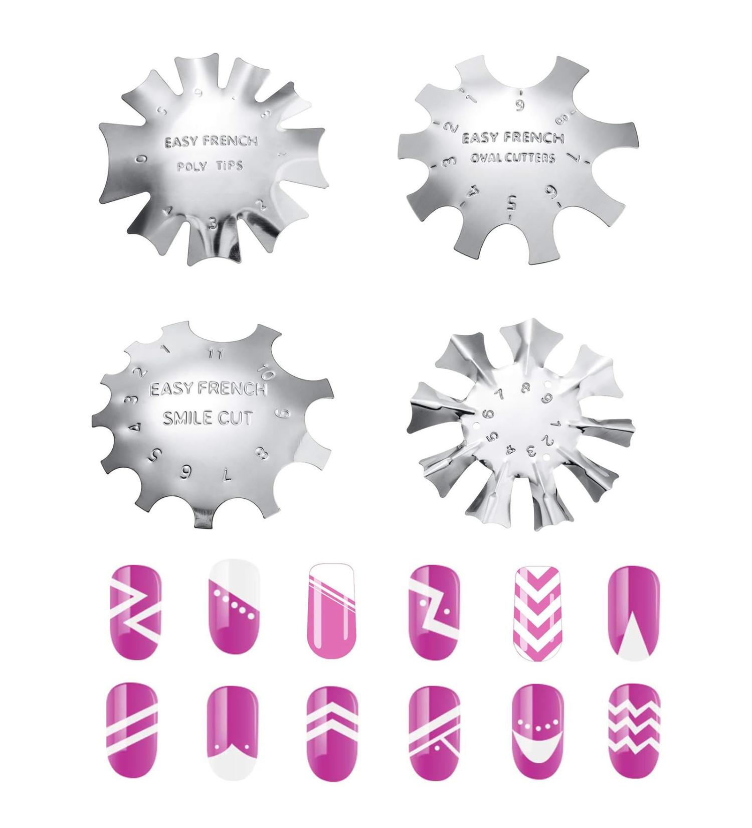 4-Piece Stainless Steel French Smile Line Manicure Tool Set | Nail Edge Trimmer & Stencil for Acrylic Modeling - Buy Online on GoSupps.com