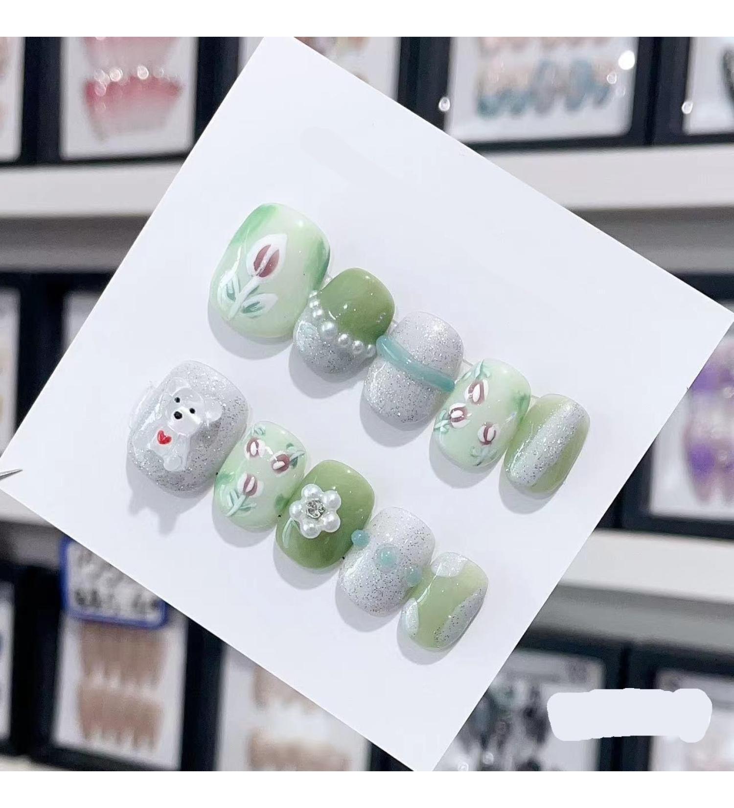 Handmade Long and Short Nail Patches for Artificial Nail Enhancement(Color:19550 Size:S) - Buy Online on GoSupps.com