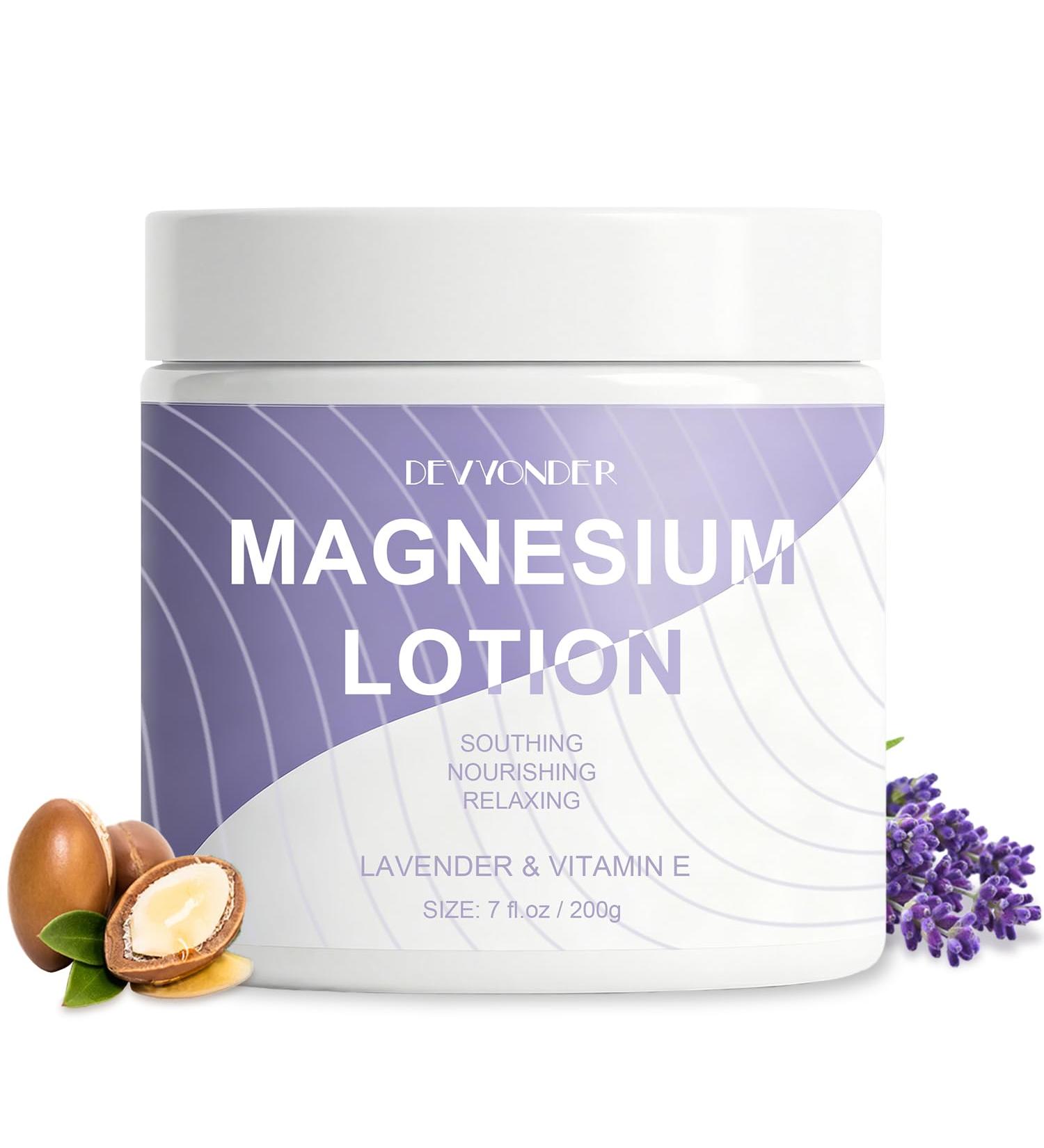 Devyonder Magnesium Cream for Sleep and Total Relief 7 oz - Magnesium Body Lotion with Lavender Shea Butter & Vitamin E to Help Muscle & Promote Full-Body Relaxation Fast-Absorbing & Skin-Friendly - Buy Online on GoSupps.com