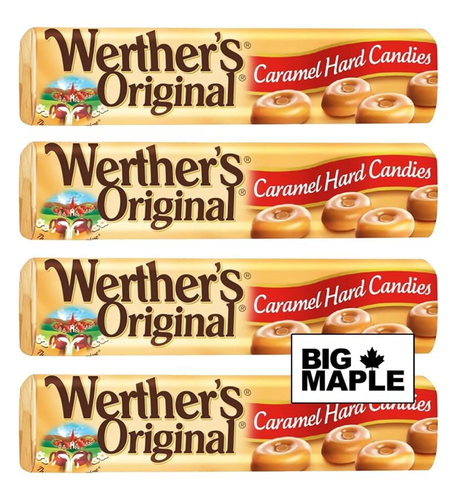 Caramel Hard Candy Bundle. Includes (4) Rolls of Werther s Original Caramel Hard Candies (50g per) with BIG MAPLE Trivia Cards. On The Go Snack for your Purse Car Pocket or Office - Buy Online on GoSupps.com