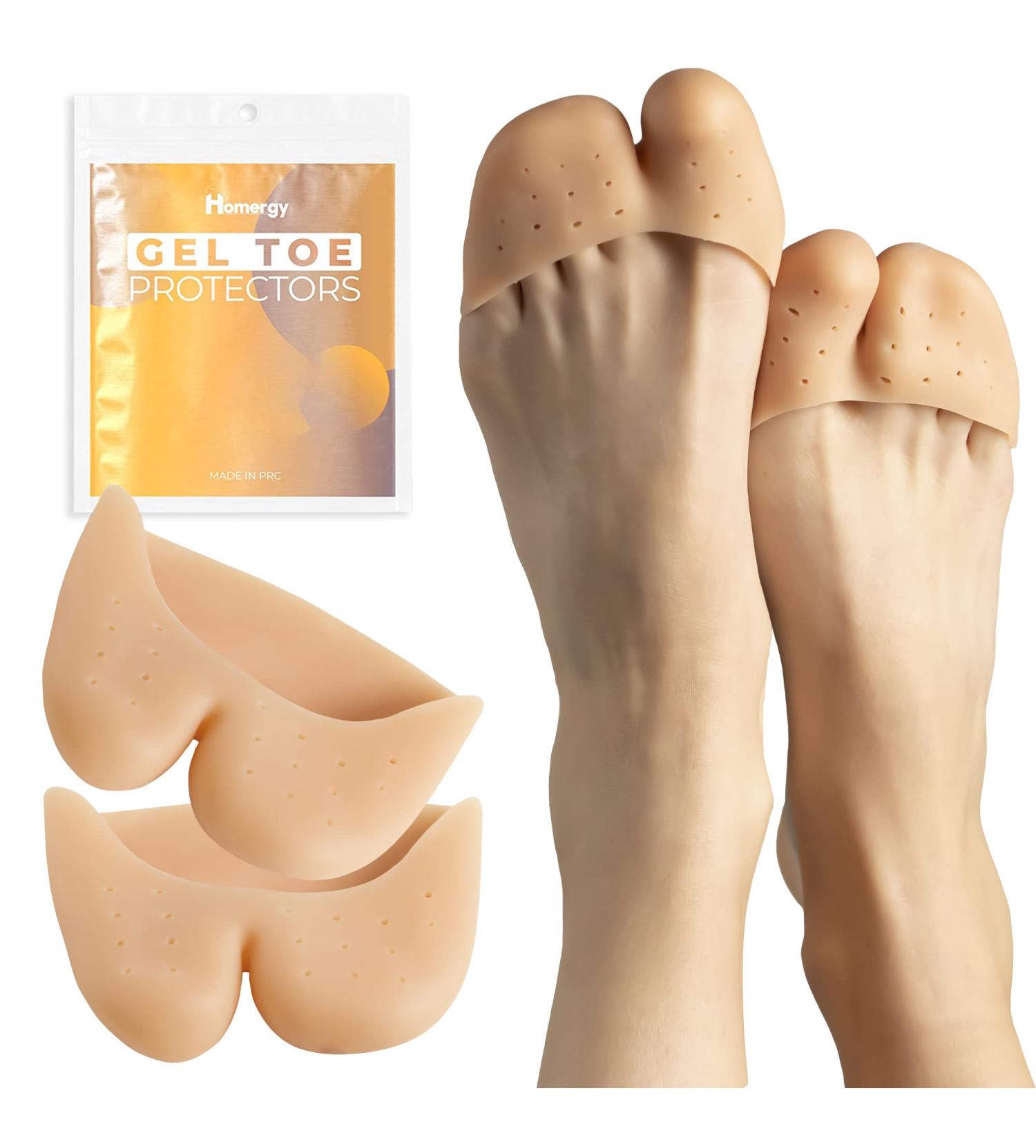 Gel Toe Caps - Cushioning Toe Protectors for Shoes - Pain Relief Toe Sleeves - 2 Pieces Beige - Buy Online on GoSupps.com
