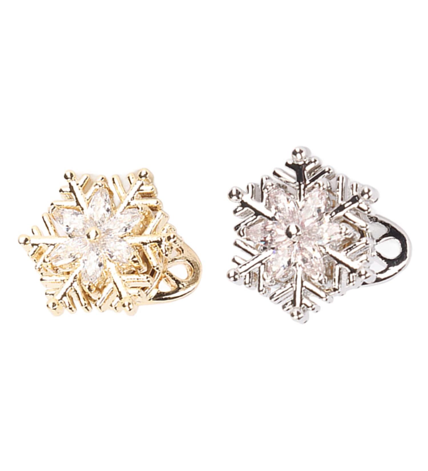 Snowflake Nail Decoration Metal Nail Art Rhinestones Gold Alloy Nail Art Supplies DIY Manicure Jewelry Rotatable Shiny Attractive Elegant 3D Christmas Nail Art Decor for Daily Holiday 2 Pcs - Buy Online on GoSupps.com