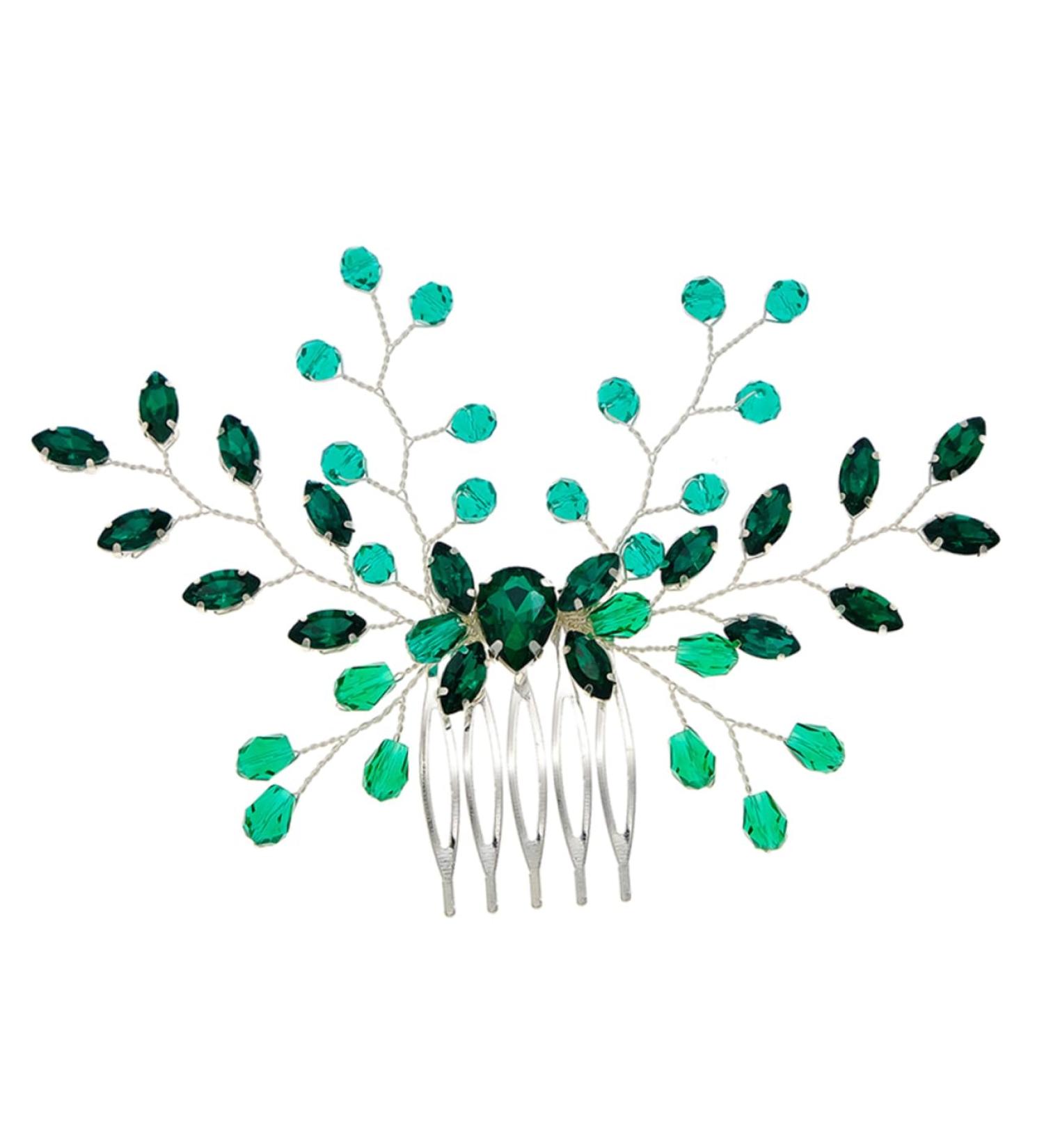 Mikinona Hair Accessories for Rhinestone Hair Comb Crystal Hair Side Comb Bridal Hair Accessory Girl Headpieces for Wedding Green Crystal Hair Comb Hair Accessories for Wedding - Buy Online on GoSupps.com