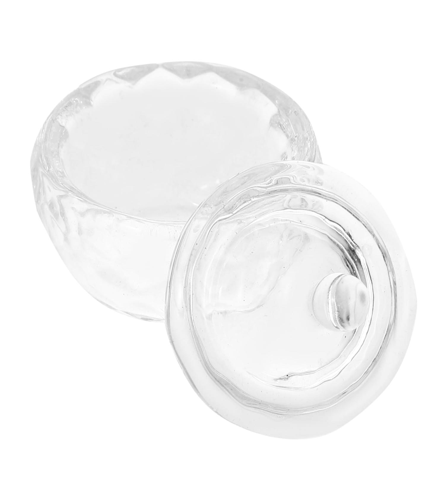 PRETYZOOM Glass Jar Wedding Decor Manicure Nail Dish Cup Dappen Dish Acrylic Nail Tools Nail Art Liquid Holder Nail Dish Bowl with Lids Nail Cups with Lids Nail Powder Glass Candy - Buy Online on GoSupps.com