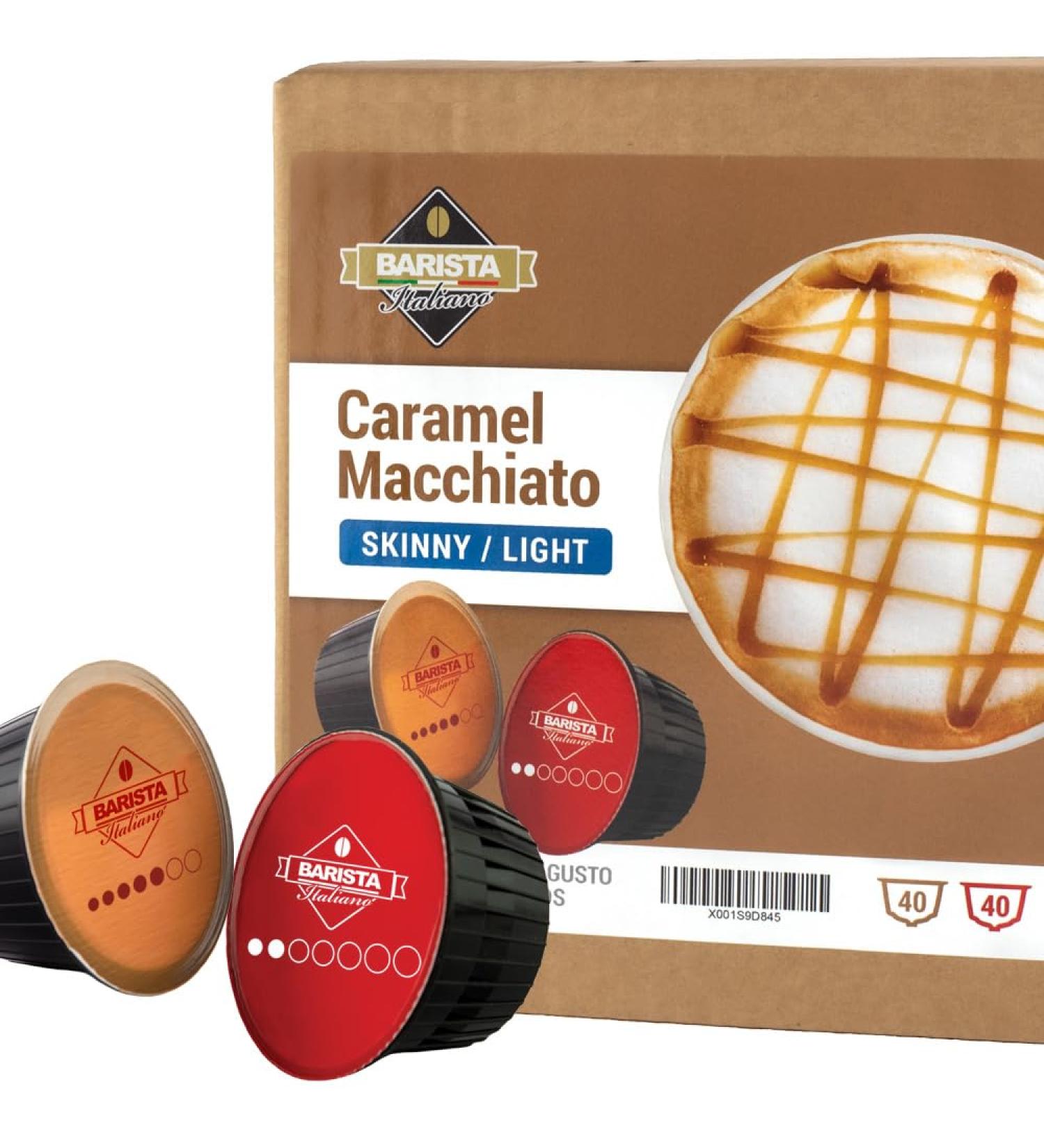Barista Italiano - Caramel Macchiato Light - 80 Capsules Compatible with Dolce Gusto * machines (80 Capsules 40 Servings) | With Skimmed Milk - Buy Online on GoSupps.com