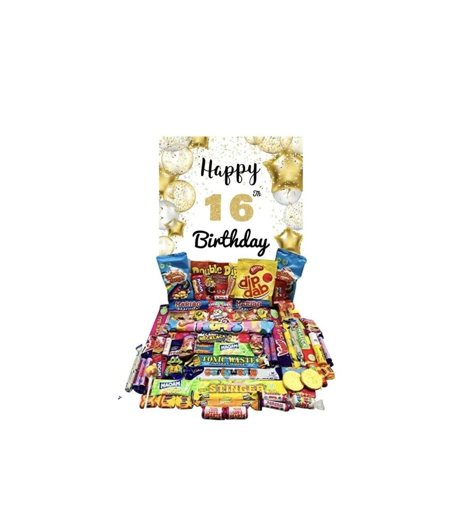Happy 16th Birthday Pick n Mix The Ultimate Retro Sweet Selection 70s 80s Box Sweet Hamper Present Gift - Buy Online on GoSupps.com