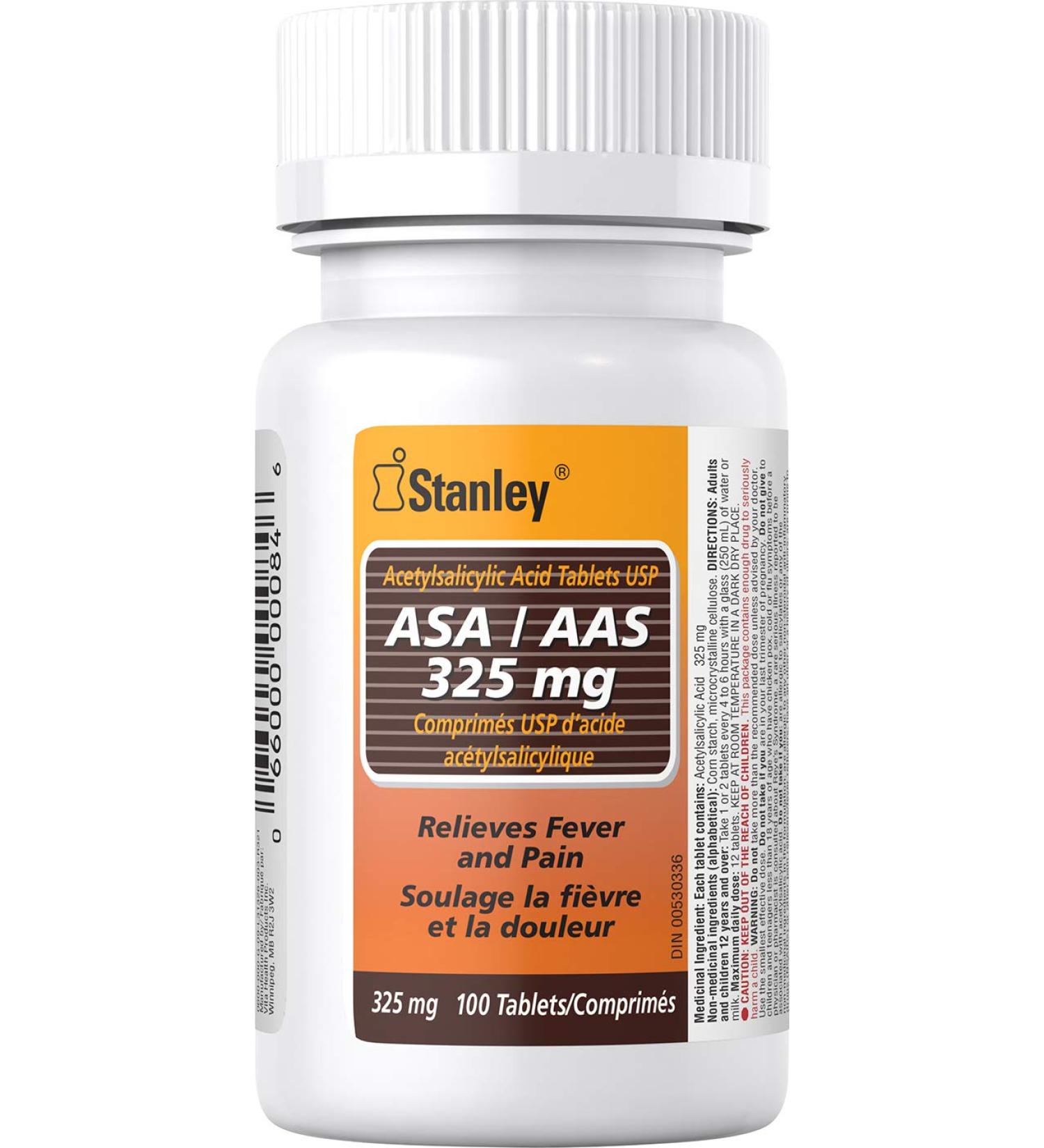 Stanley Pharmaceuticals Asa Capsules Pain and Fever Relief 325mg 100 Tablets - Buy Online on GoSupps.com