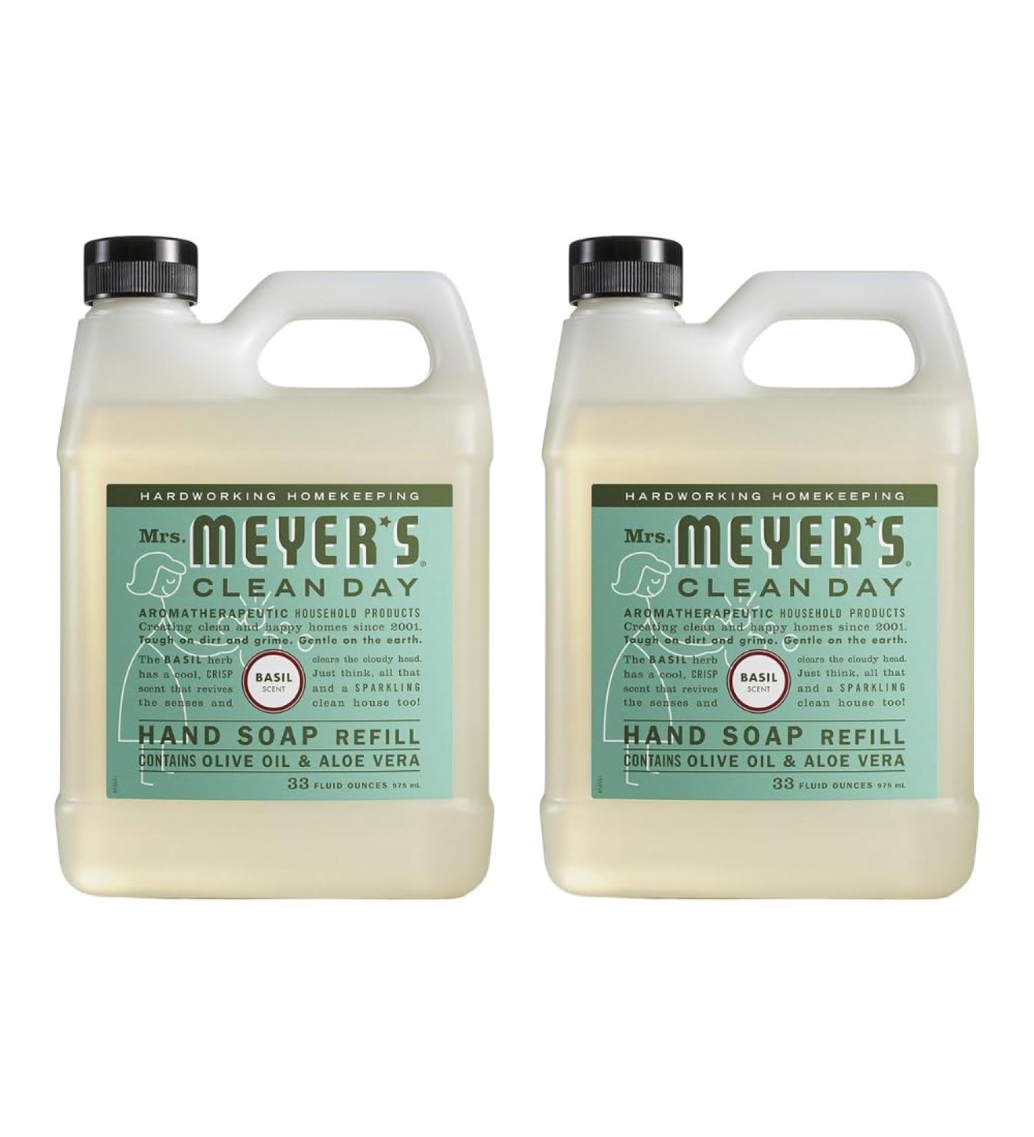 Mrs. Meyer's Clean Day Liquid Hand Soap Refill 33 Fl Oz. (Pack of 2) Basil 33 Fl Oz (Pack of 2) - Buy Online on GoSupps.com