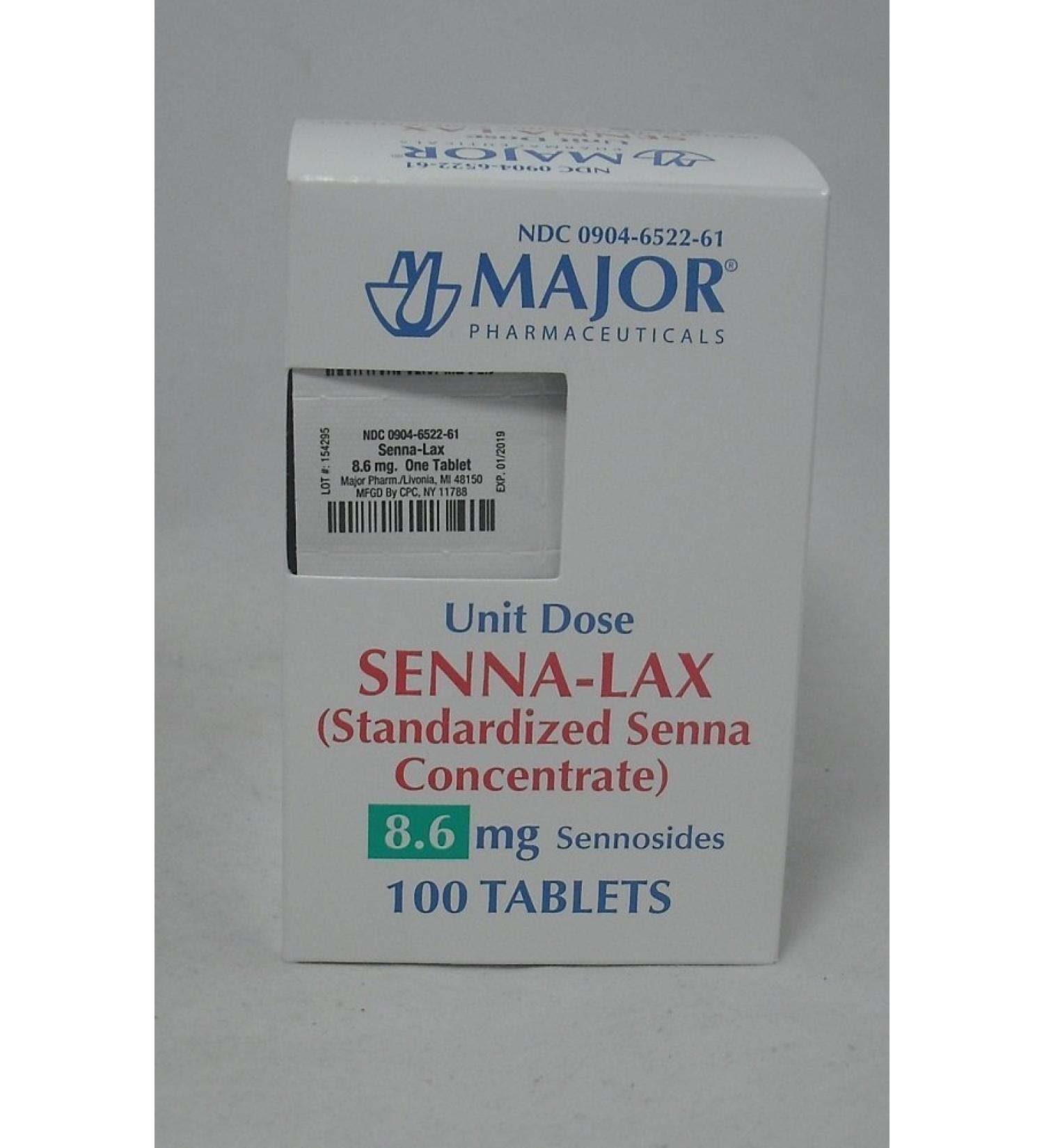 Major Senna-Lax 8.6 mg Sennosides 100 Tablets Per Box (2 Pack)