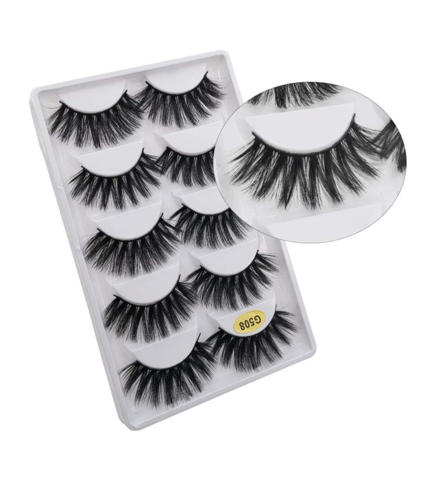 False Eyelashes 3D Mink Natural Eye Makeup Tools Eye Lashes(5 Pairs) G508 - Buy Online on GoSupps.com