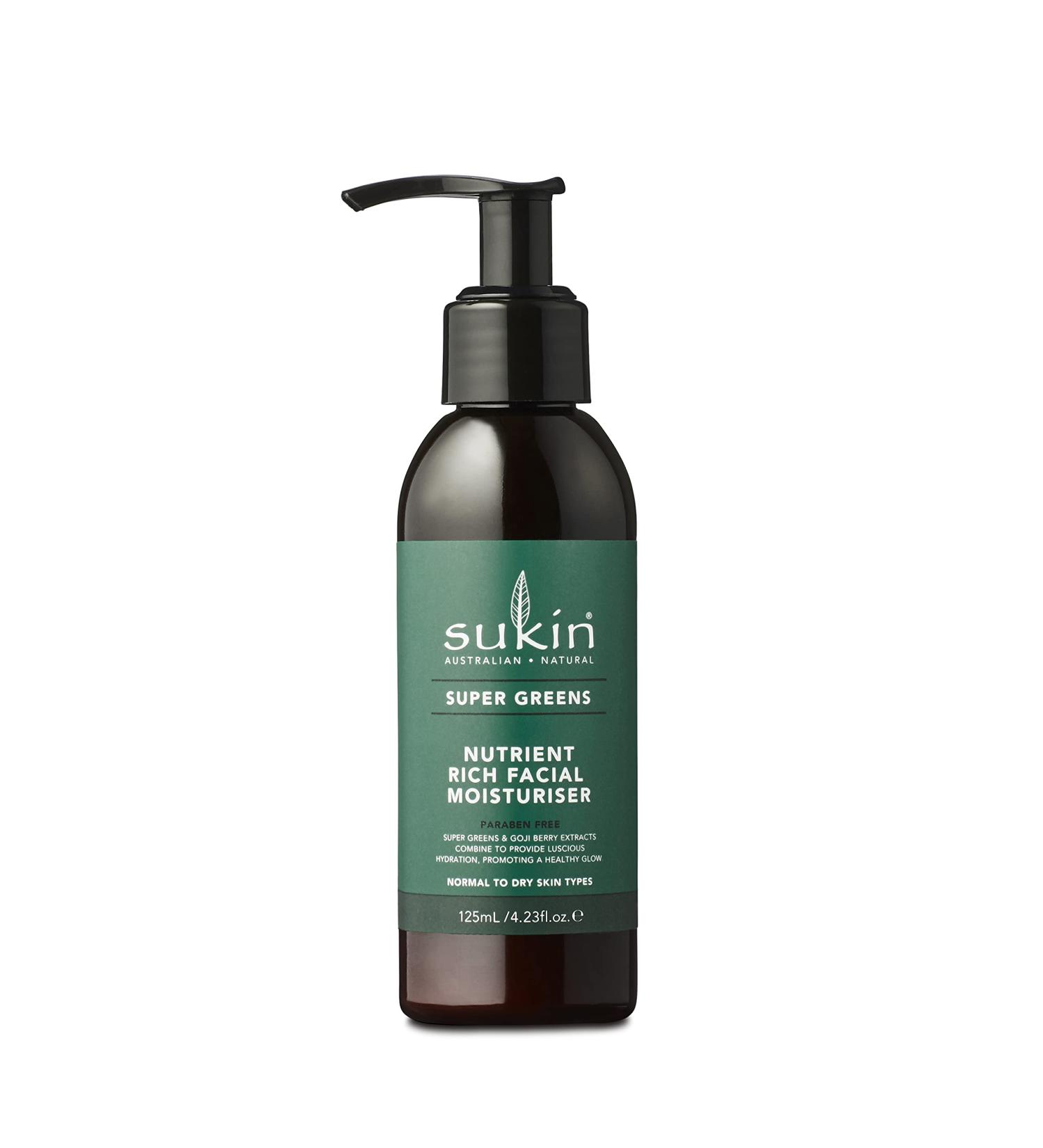 Sukin Super Greens Facial Moisturiser 125ml | Nutrient-Rich Skincare - Buy Online on GoSupps.com
