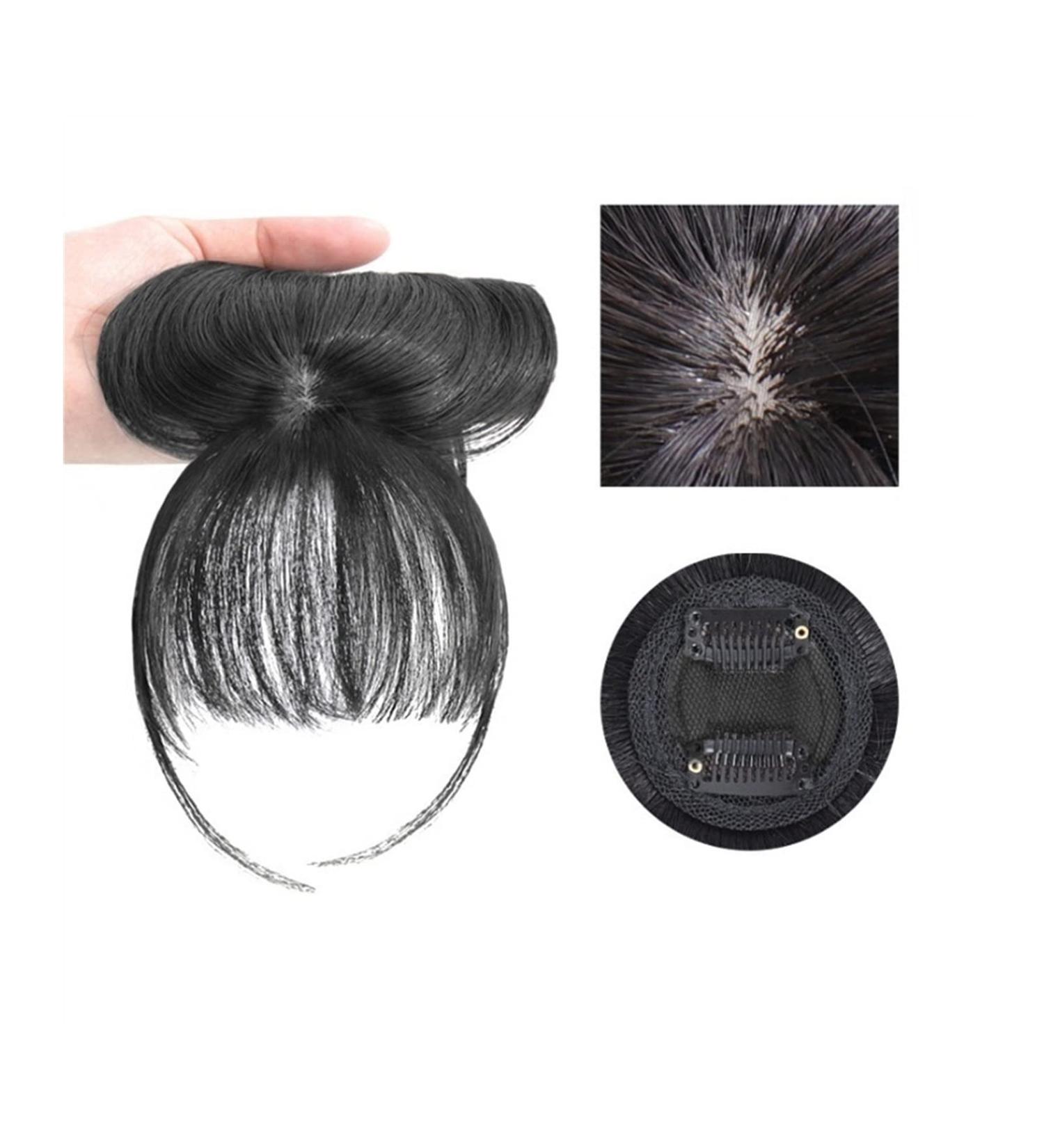 Bangs Clip in Bangs Front Synthetic 3D Air Fringe Bangs Clip in Bang Hair Extensions Straight Synthetic Hairpiece Soft Natural Hair Accessories For Women Girl for Women Curved Bangs for Daily Wear ( 2 pcs C-1(2) - Buy Online on GoSupps.com