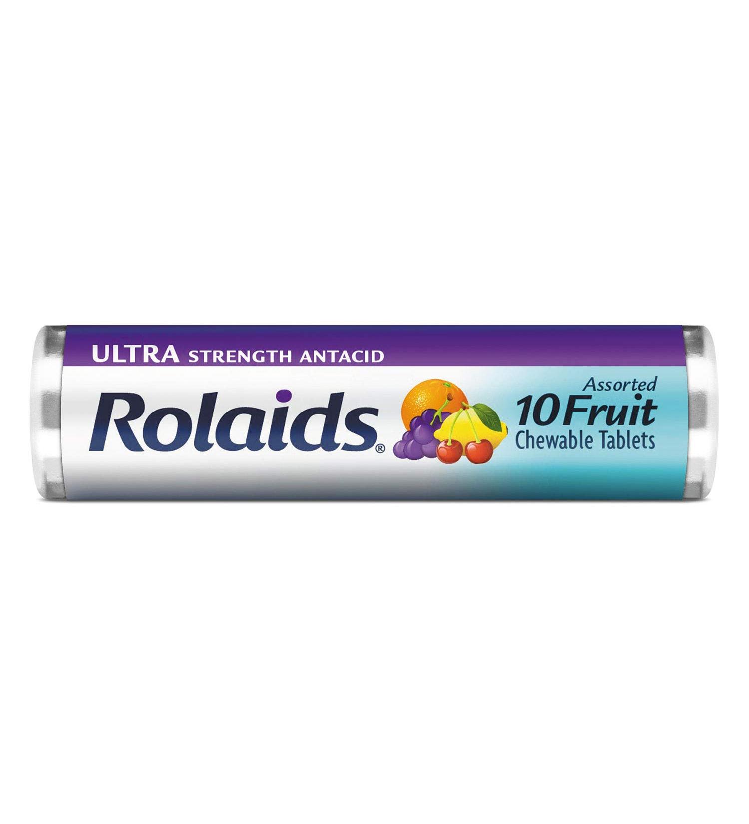 Rolaids R10049 Ultra Strength Antacid Chewable Tablets Assorted Fruit 10/Roll 12 Roll/Box