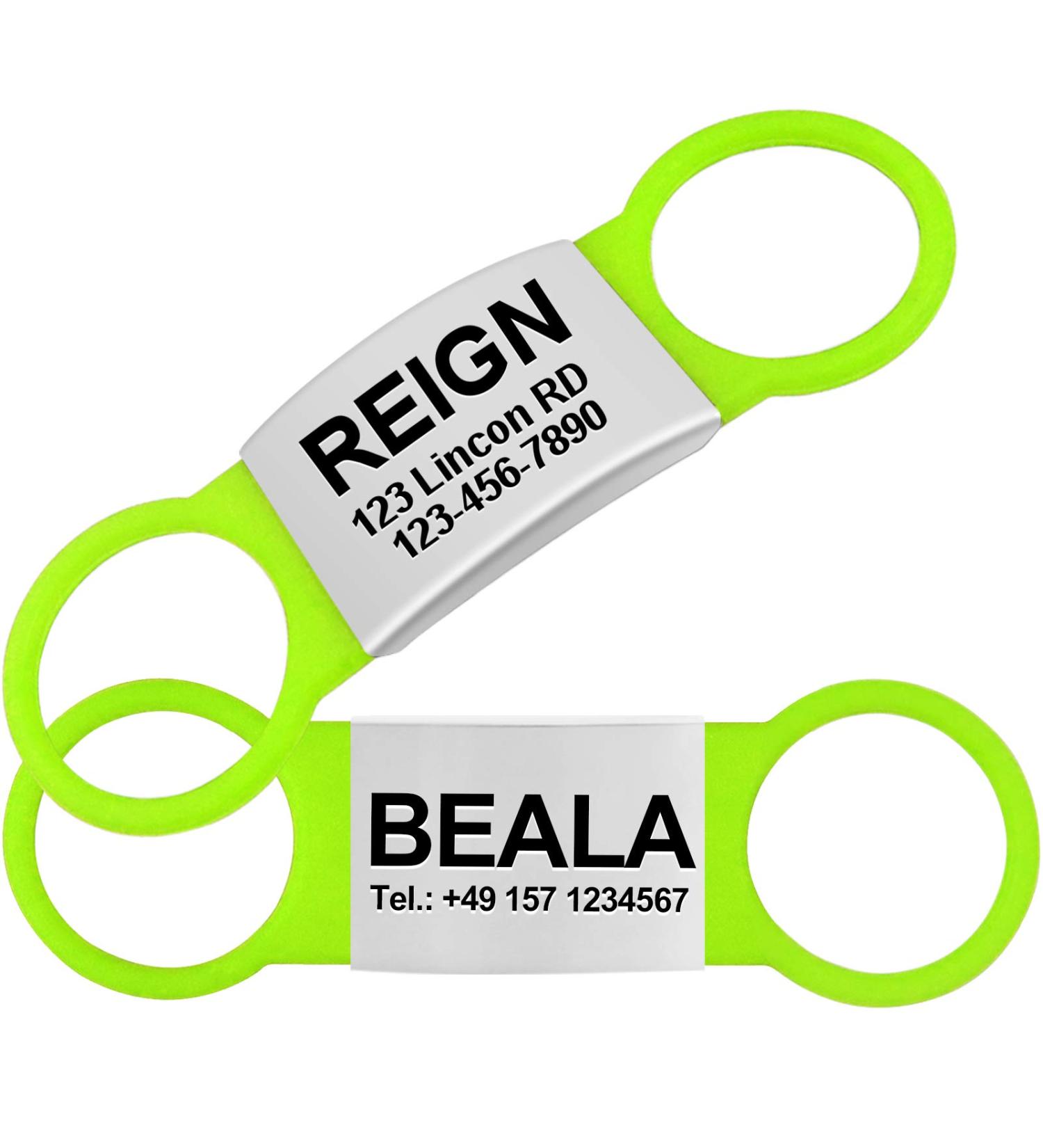 Tagme 2 Pack Dog Tags for Small & Medium Breeds - Personalized Engraved Tags in Green - Buy Online on GoSupps.com