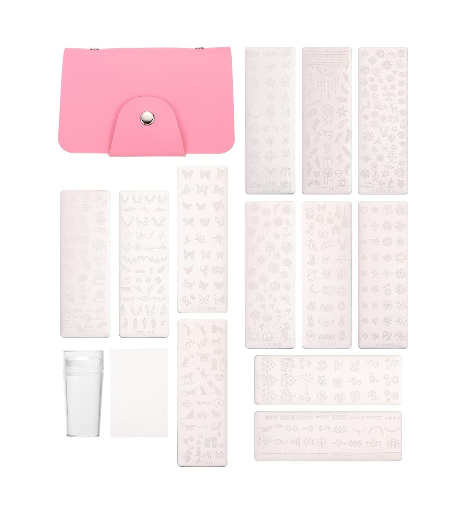 Minkissy Nail Art Printing Plate Set | Metal Nail Design Stamp & Scraper | Halloween & Flower Patterns - Buy Online on GoSupps.com