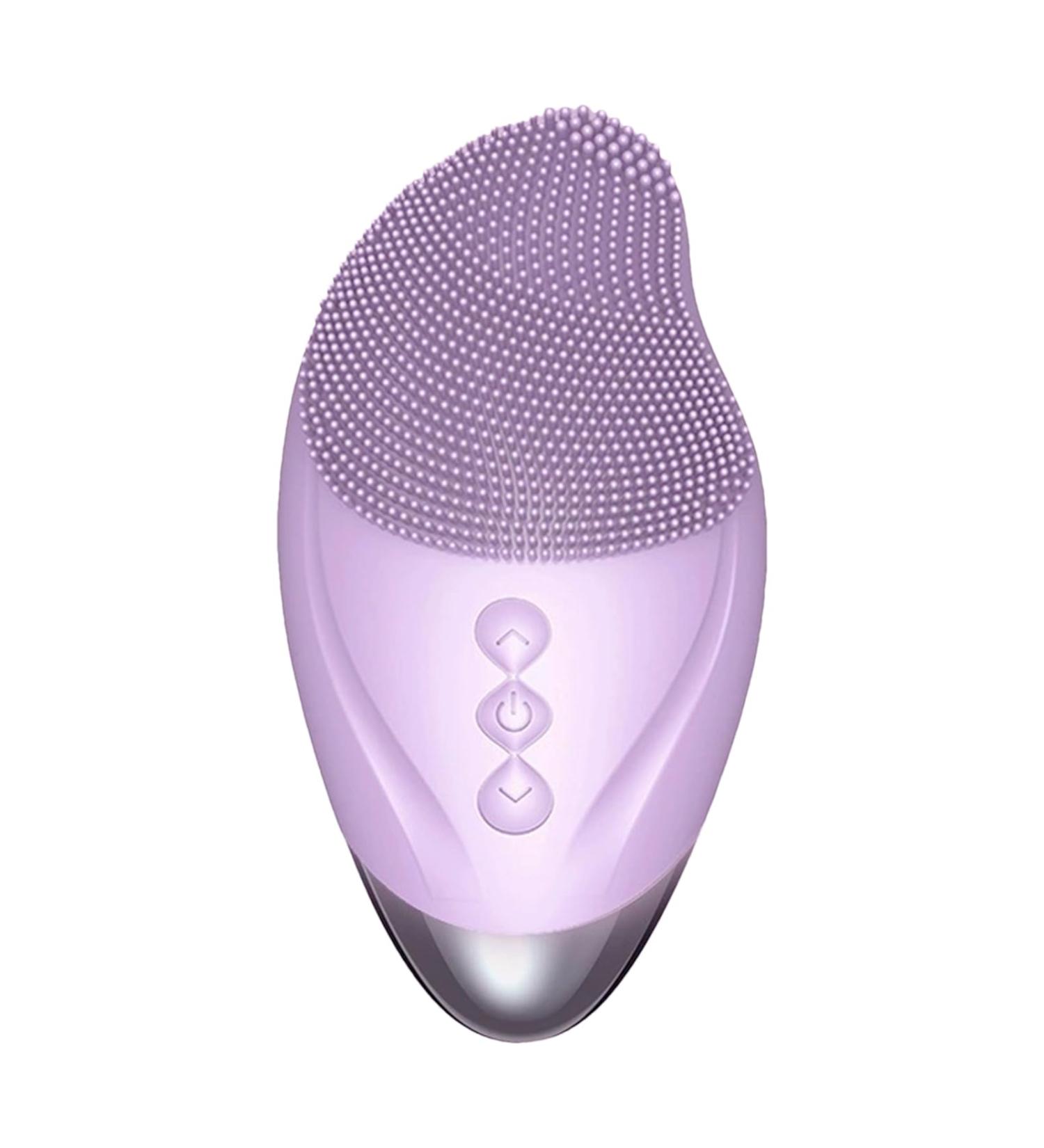 Zibeem Face Brush Cleanser - Soft Silicone Face Scrubber Rechargeable Waterproof Vibrating Simple Skin Care Tools for Deep Cleansing Exfoliation & Enhances Absorption Purple (English) - Buy Online on GoSupps.com