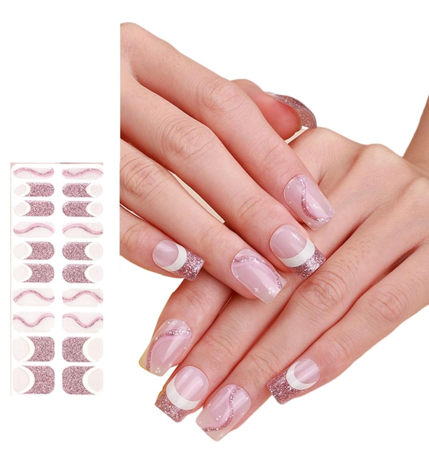 AJTUTUS Semi Cured Gels s Stickers Light Required s Polish Strips Gels Strips s Decortions for Party Wedding - Buy Online on GoSupps.com