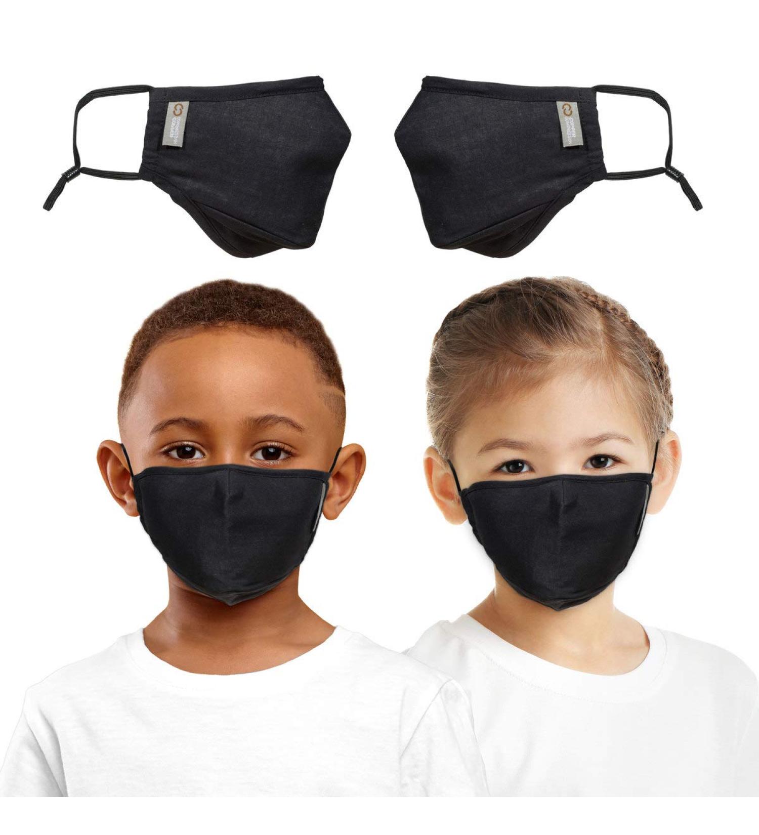 Copper Infused Reusable Kids Face Mask Set - Pack of 2 (Black) - Buy Online on GoSupps.com