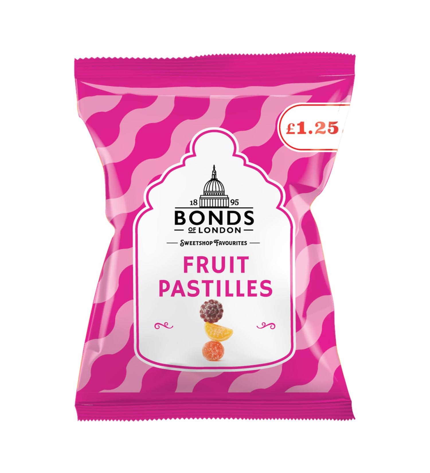 Bonds Fruit Pastilles | Sugar Coated Fruit Flavour Gums | Chewy Treats | No Artificial colour | 130g | (Pack of 6) - Buy Online on GoSupps.com