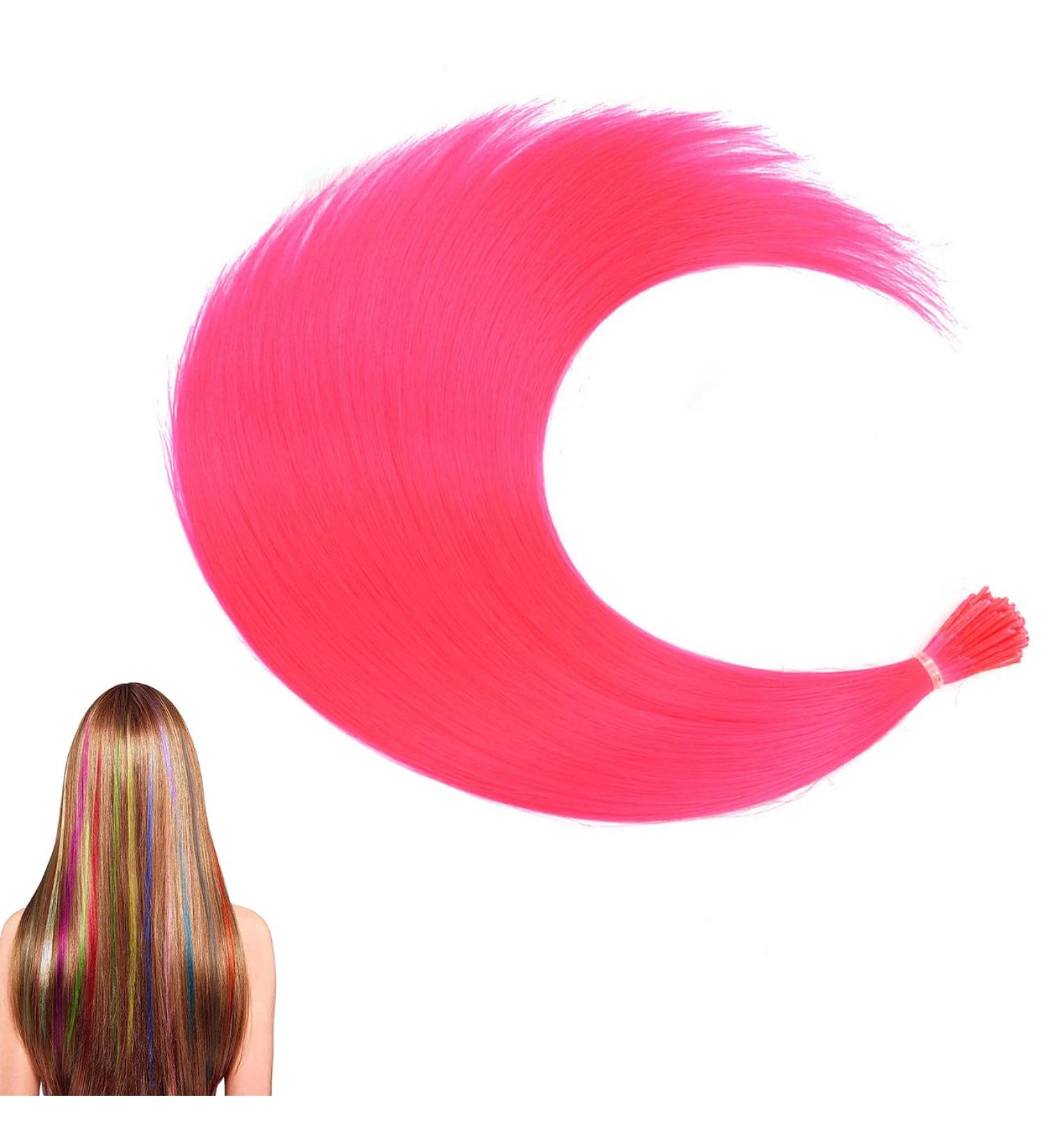 Prinfantasy Pink Synthetic Hair Extensions Straight 16 inch - Hair Accessories for Women & Girls - Buy Online on GoSupps.com