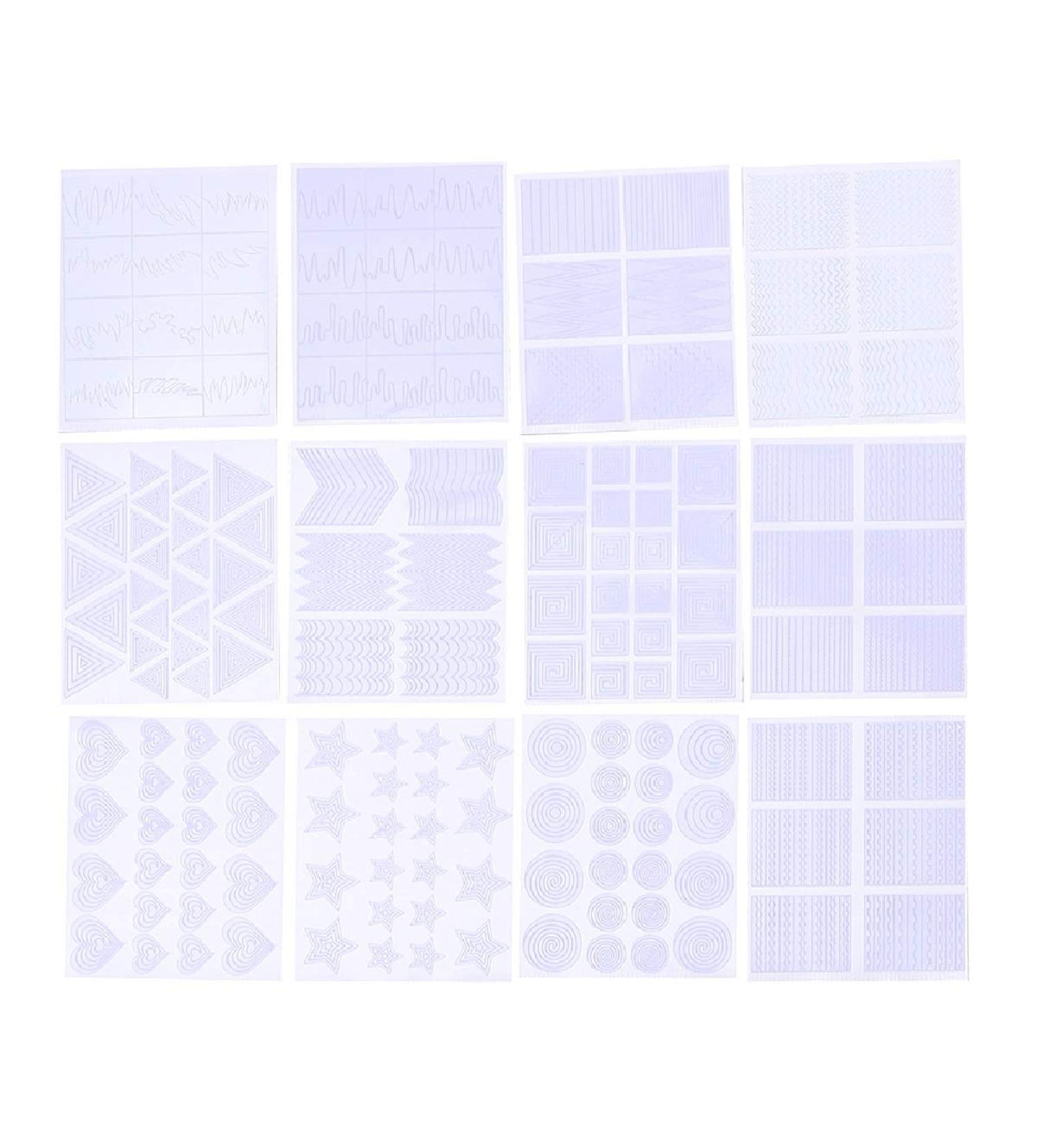 36 Sheets Nail Art Stencils Nail Form Guide Stickers Manicure Strips for Nail Art Design - Buy Online on GoSupps.com