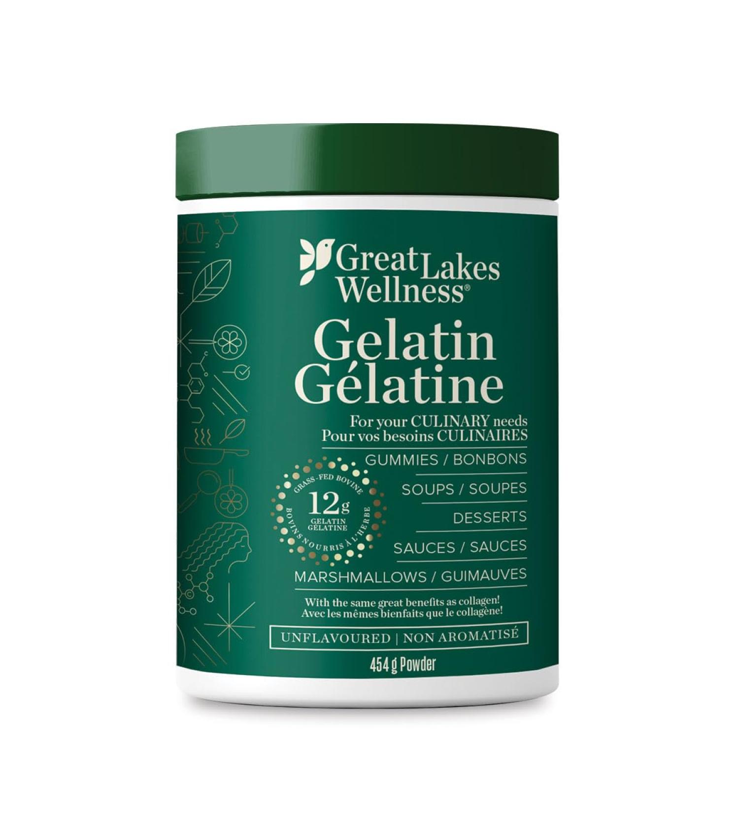 Great Lakes Wellness Beef Gelatin Powder for Culinary Needs - Perfect for Gummies Marshmallows Desserts and more - Unflavored - Grass-Fed Kosher Keto Non-GMO - 16oz (454g) - Buy Online on GoSupps.com