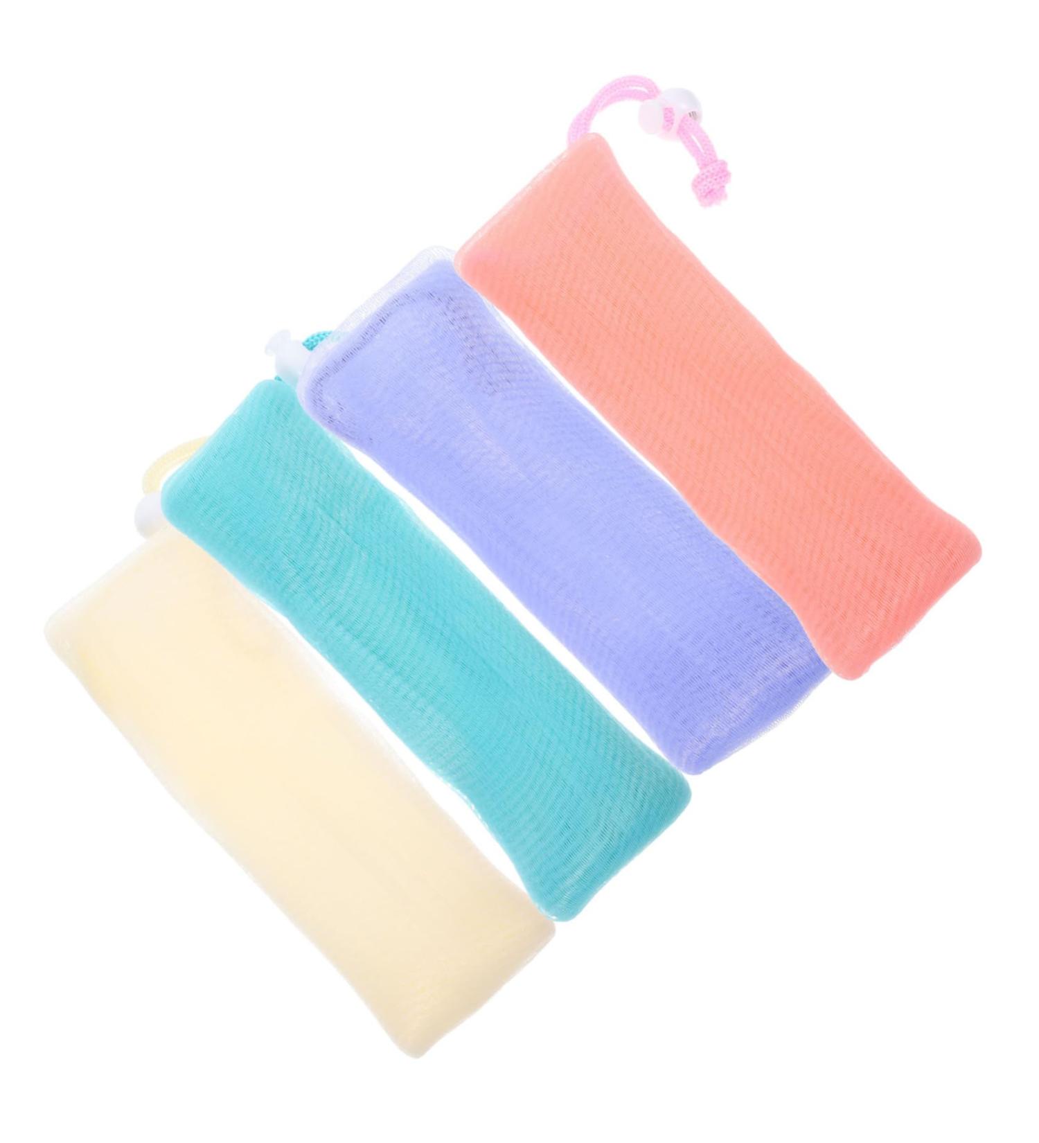 Outanaya 4pcs Soap Foaming Mesh Scrubber for Body Foaming Bags Soap Mesh Bags Bathroom Foam Soap Pe - Buy Online on GoSupps.com