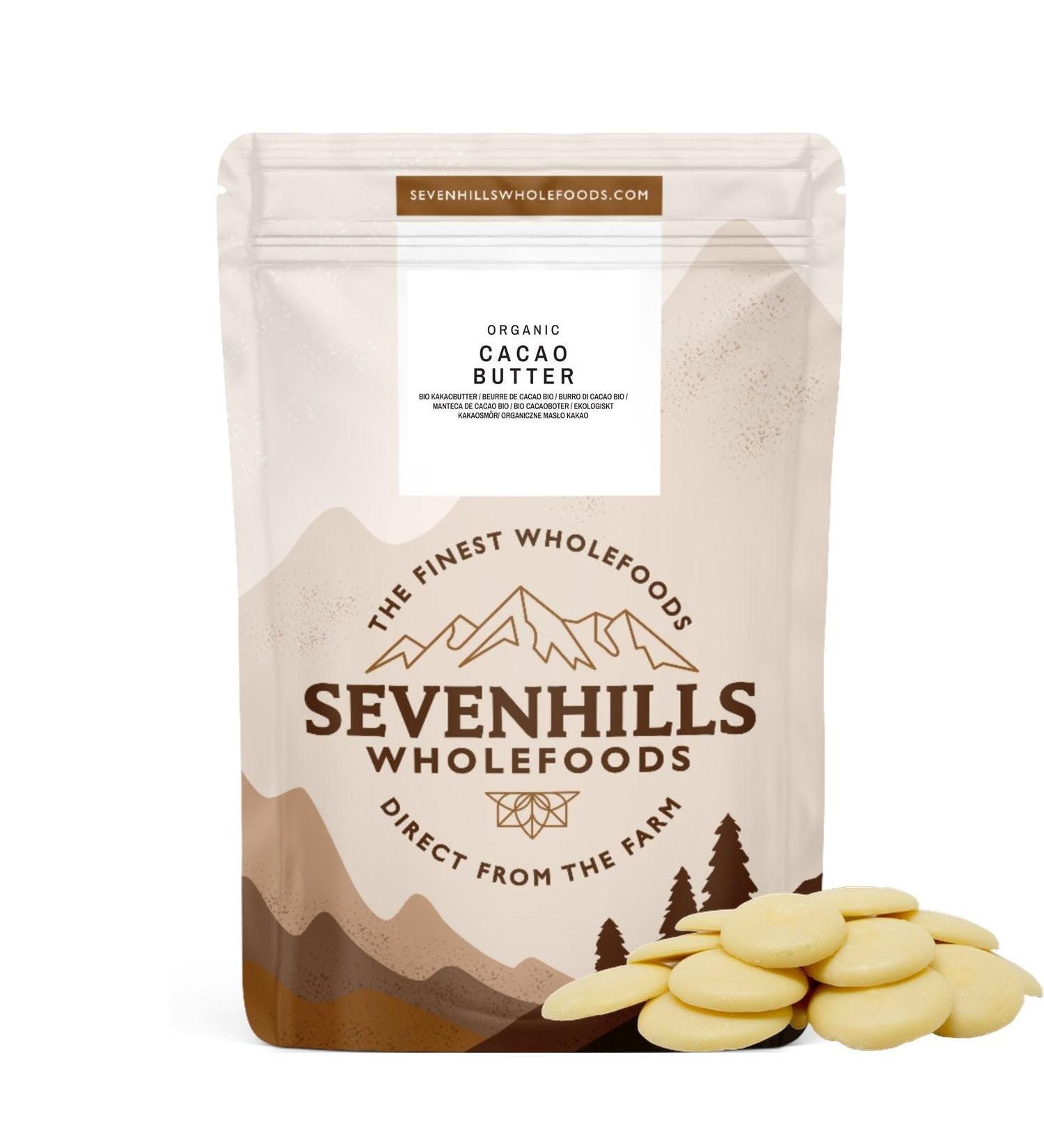 Sevenhills Wholefoods Organic Cacao Butter Rounds 2kg - Premium Quality Vegan Superfood - Buy Online on GoSupps.com