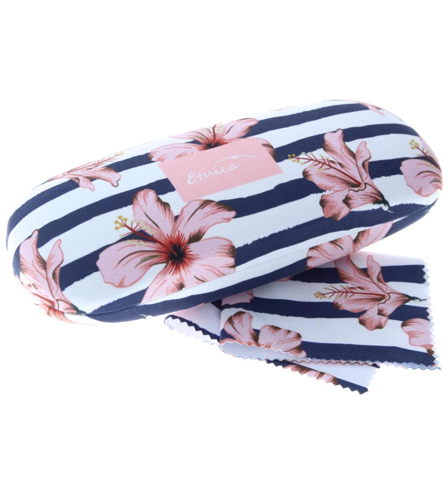 Beautiful hard case in maritime flower design including microfiber cloth