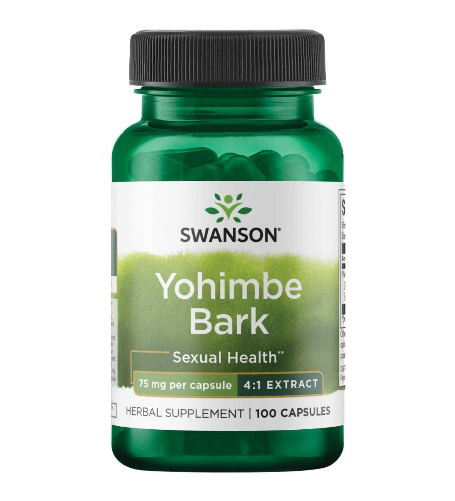 Swanson Yohimbe Bark 300mg - 100 Capsules for Enhanced Energy and Libido - Buy Online on GoSupps.com