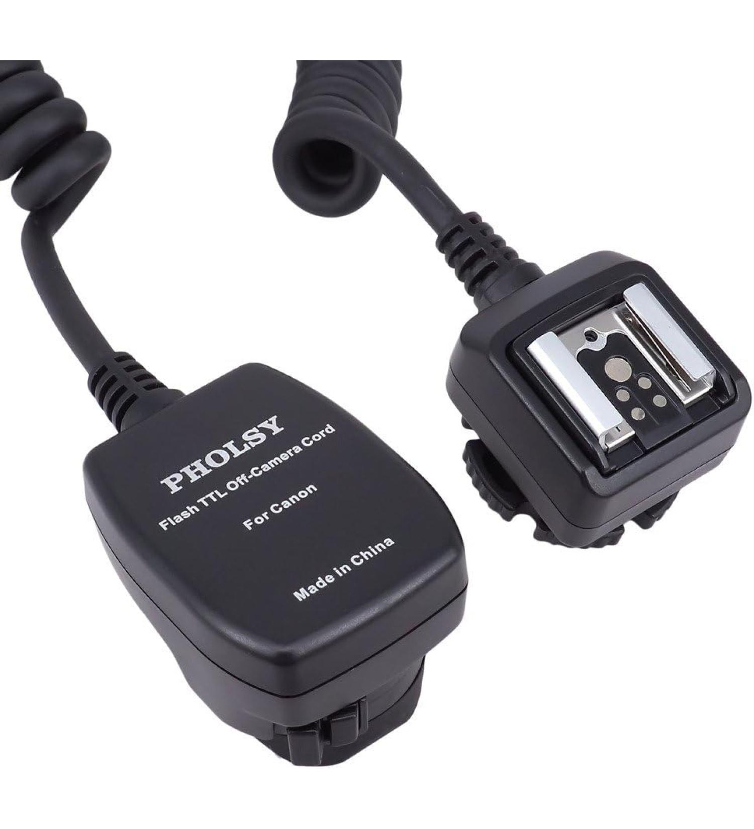 PHOLSY 6.5' / 2 m E-TTL Off Camera Flash Speedlite Sync - Compatible with Canon - Buy Online on GoSupps.com