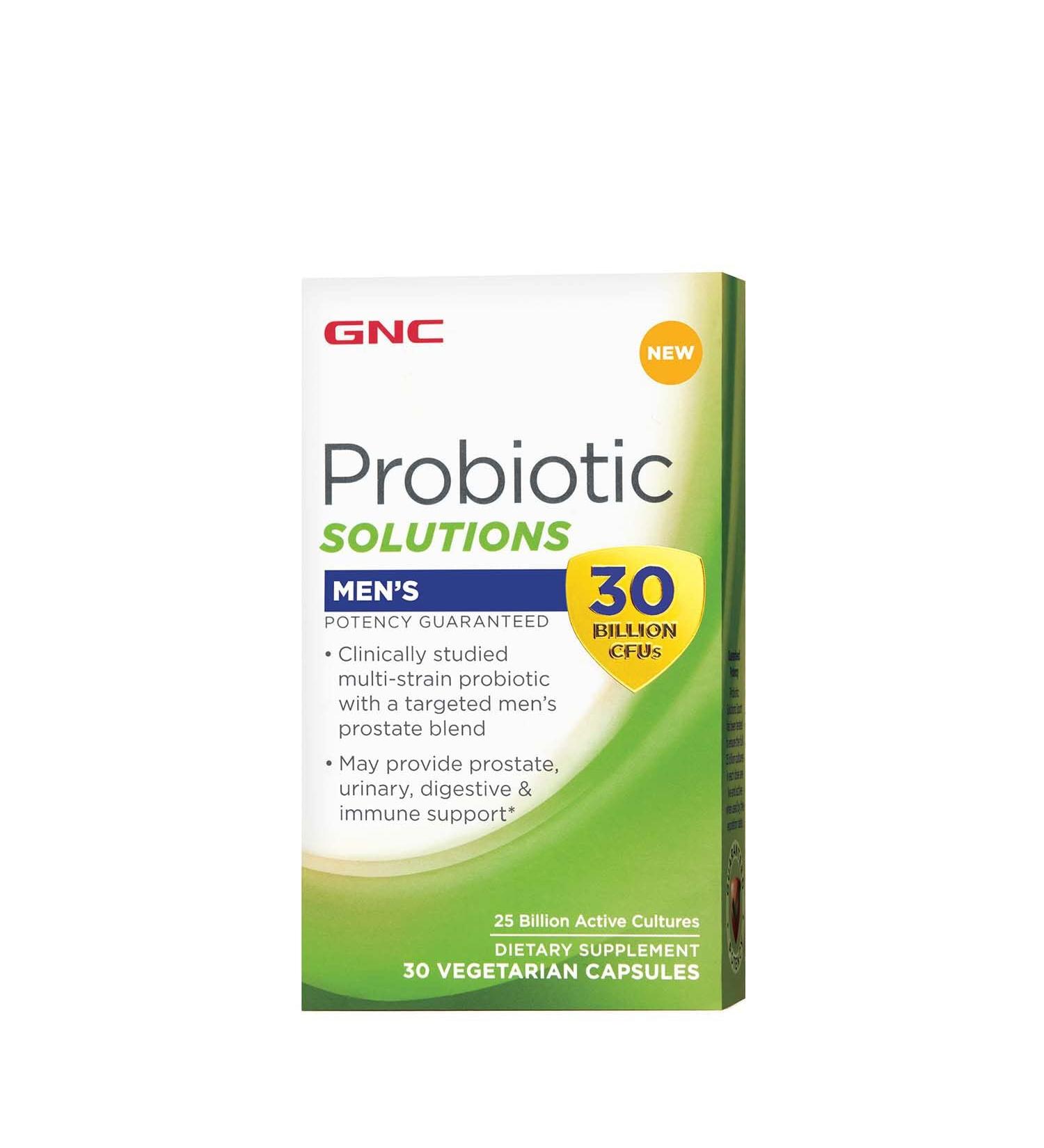 GNC Probiotic Solutions Men s Supplement Provides Prostate Urinary Digestive and Immune Support 30 Billion CFUs 30 Vegetarian Capsules 30 Servings
