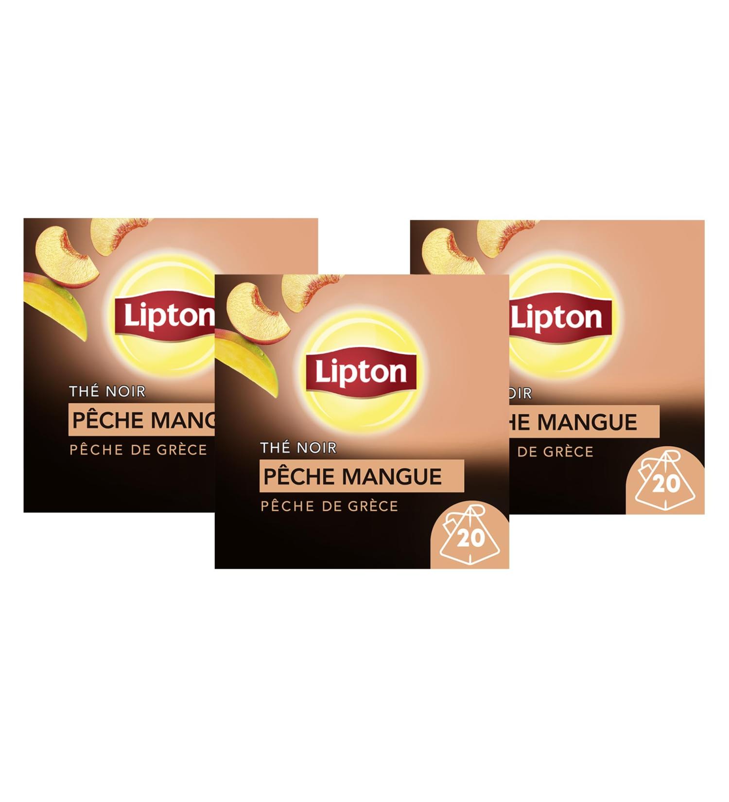 Lipton Th Noir P che & Mangue Label Rainforest Alliance 60 Sachets (Lot de 3x20 Sachets) P che & Mangue 3x20 Sachets - Buy Online on GoSupps.com