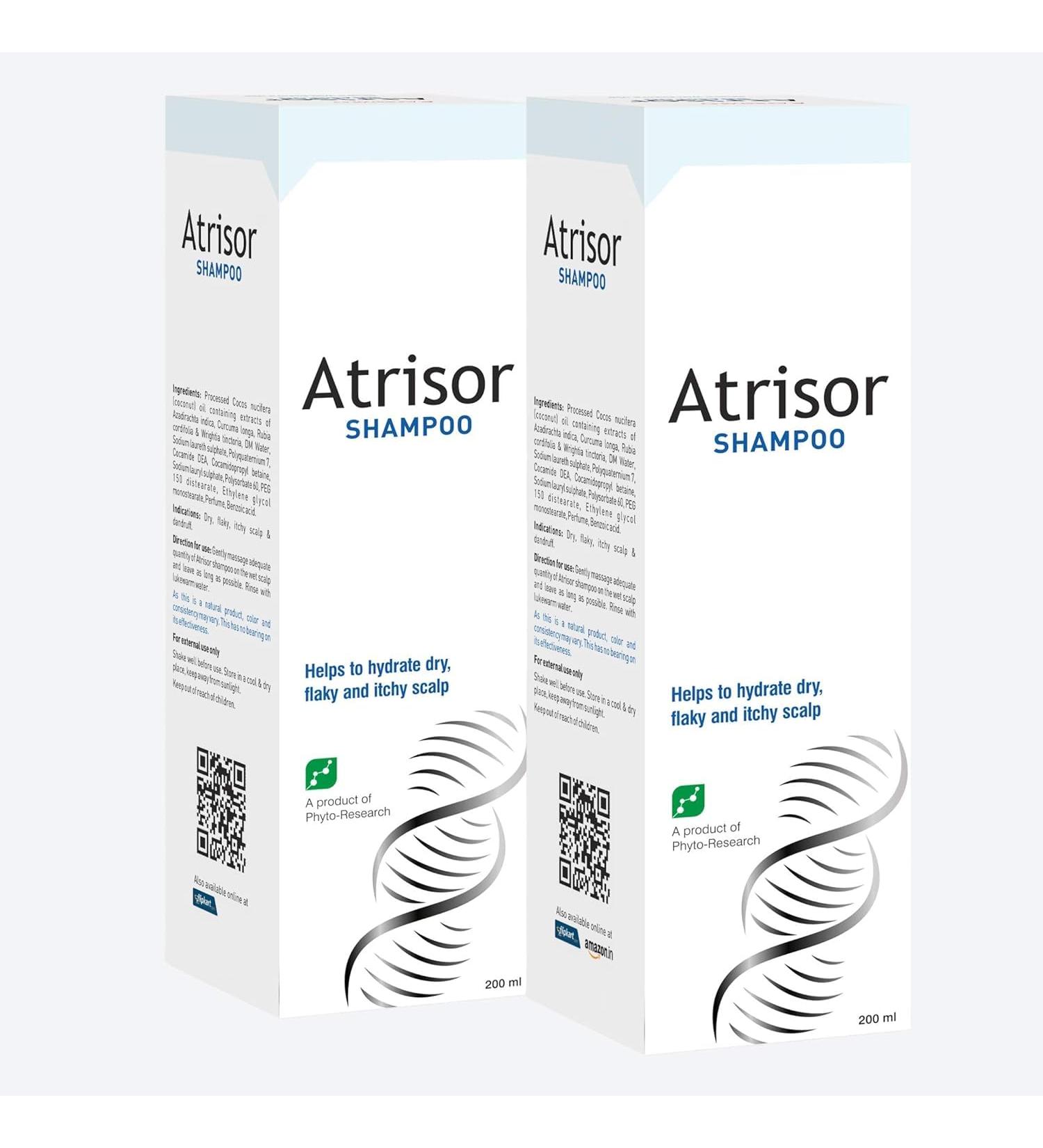 Atrisor Shampoo for Psoriasis Dry Itchy Flaky Scalp (Pack of 2 200 ml) - Buy Online on GoSupps.com