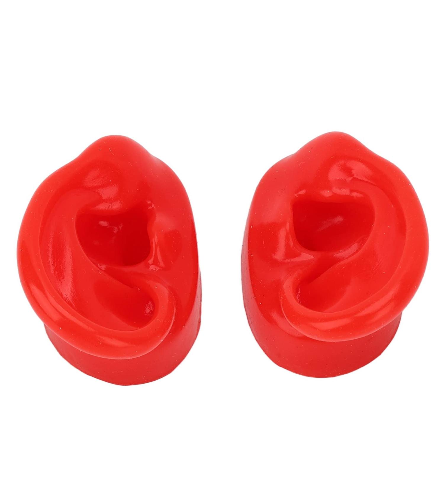 Large Base Silicone Simulated Ear Model Pair for Acupuncture in Hospitals - Red - Buy Online on GoSupps.com