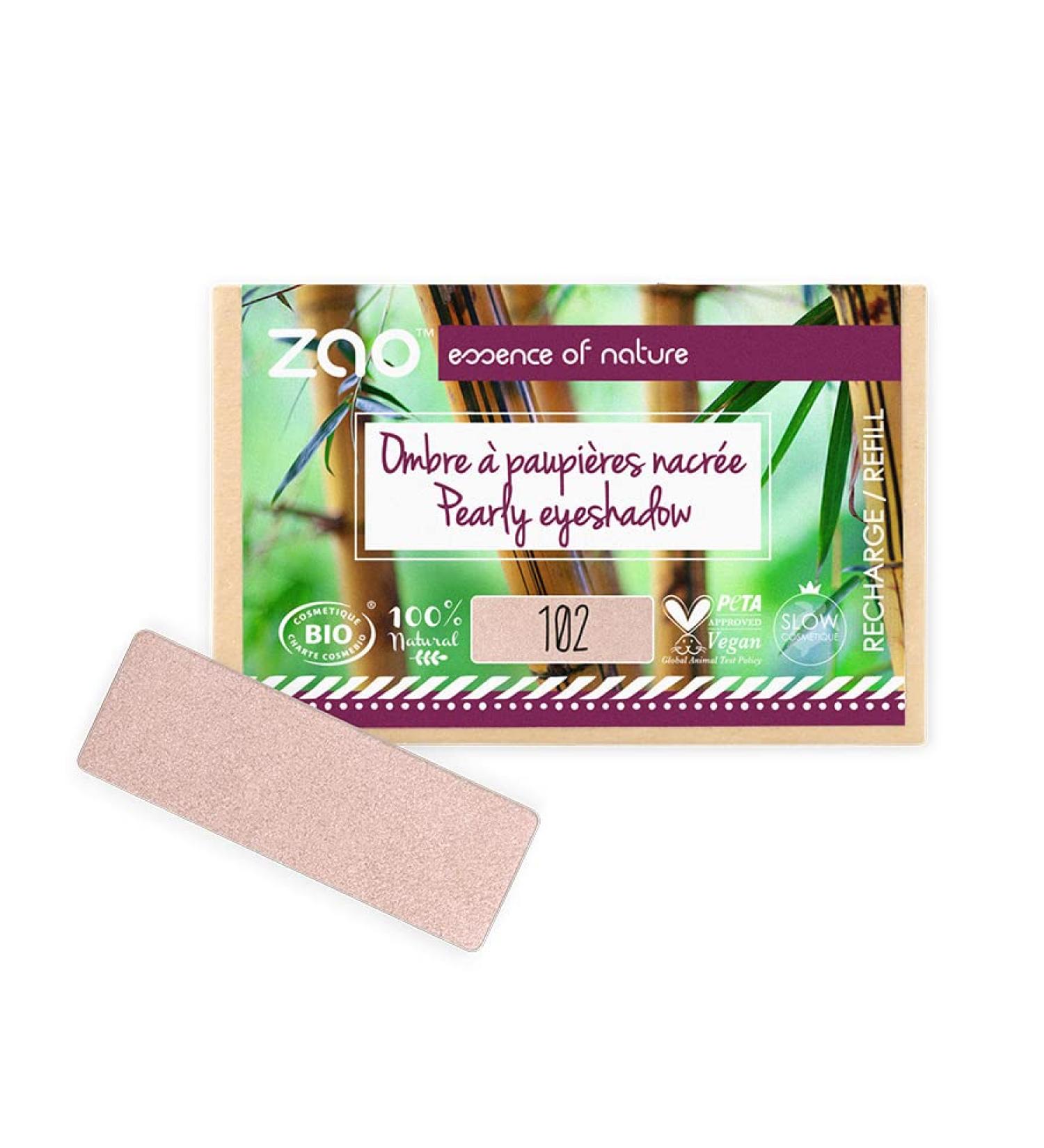 ZAO essence of nature ZAO essence of nature - Pearlescent Rectangular Eyeshadow Refill 102 Beige Rose - 1.3g