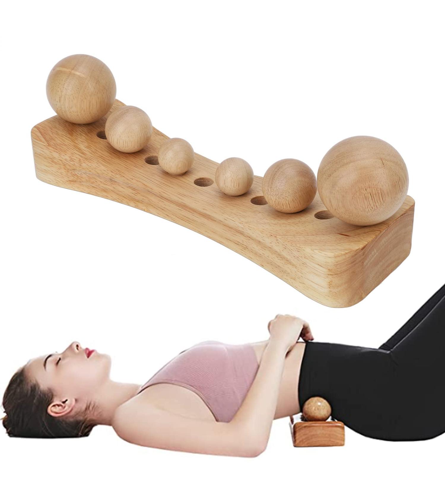 Psoas Muscle Release Tool | 6 Massage Heads | Trigger Point Wood Therapy Massager for Back Pain Relief - International Shipping Available - Buy Online on GoSupps.com