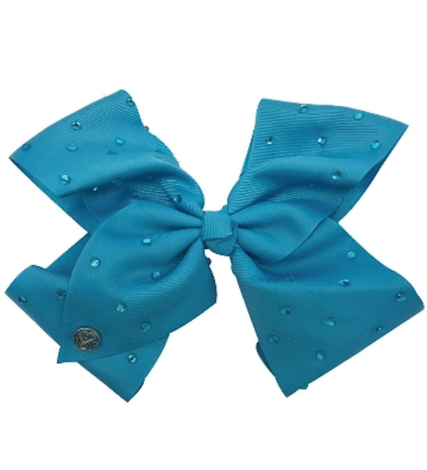 UPD JoJo Siwa Large Cheer Hair Bow (Turquoise W/Rhinestones)  Multi