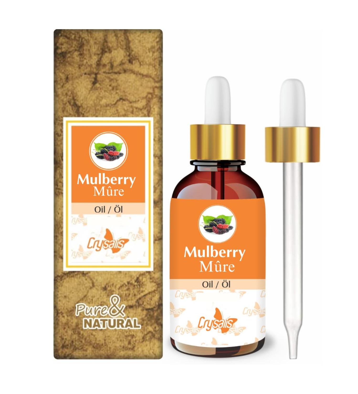 CRYSALIS Crysalis Mulberry Oil (10ml) Pure Natural Cold Pressed | for Diffusers Soap Making Candles Lotion Home Fragrances Bath Bombs Homemade Products - Grade - 15ml - Buy Online on GoSupps.com