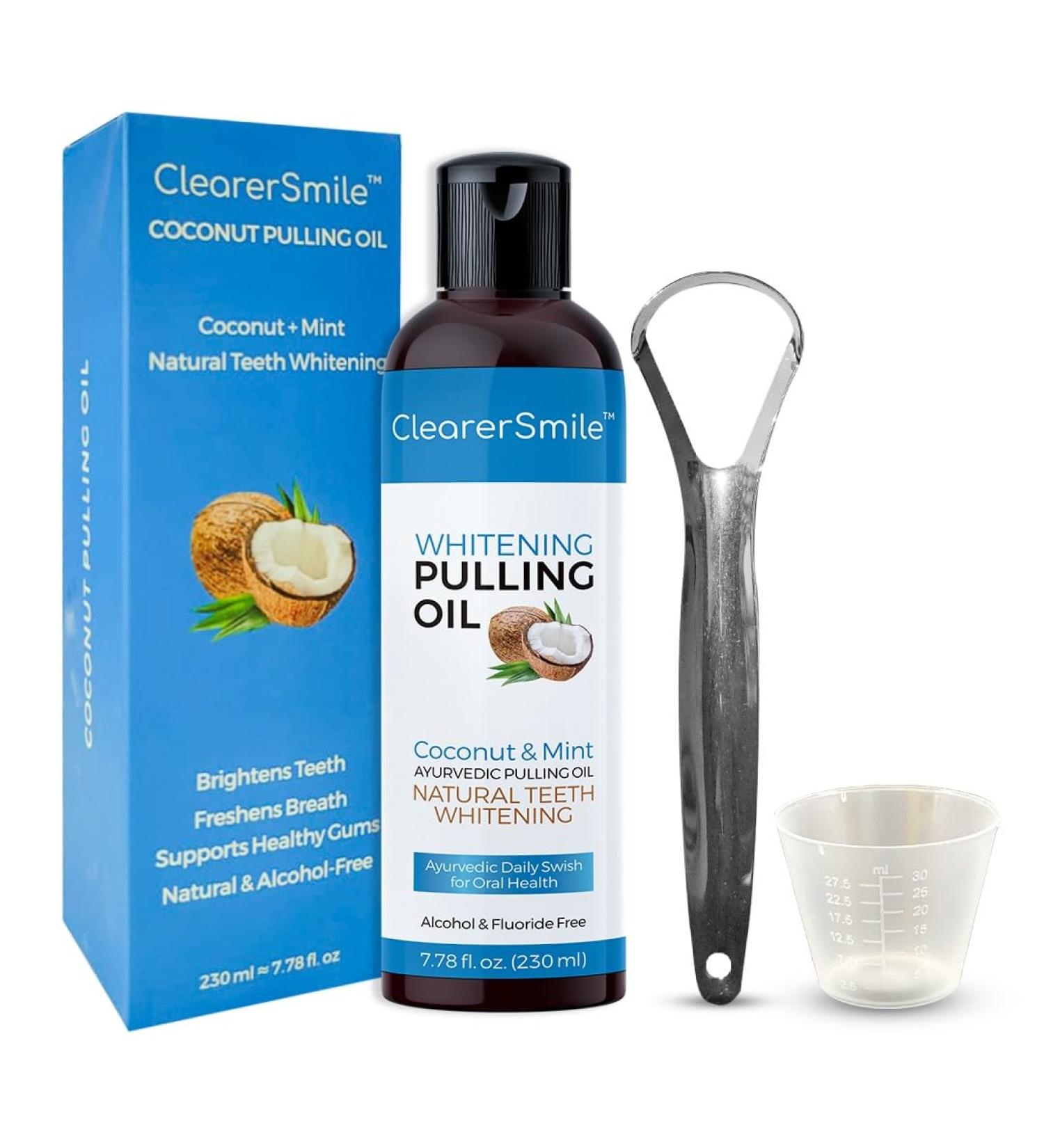 Coconut Oil Pulling for Teeth (230 mL) | Natural Ayurvedic Mouthwash for Fresh Breath Healthy Gums & Teeth Whitening | Alcohol-Free - Buy Online on GoSupps.com