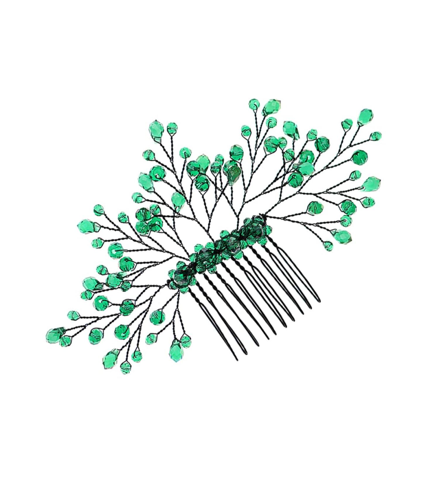Ipetboom Green Branches and Leaves Hair Comb Rhinestone Hair Wedding D cor Bridal Hair Comb Bride Hair Clip Bride Wedding Hair Comb Styling Hair Clips Crystal Banquet Leaf Metal - Buy Online on GoSupps.com