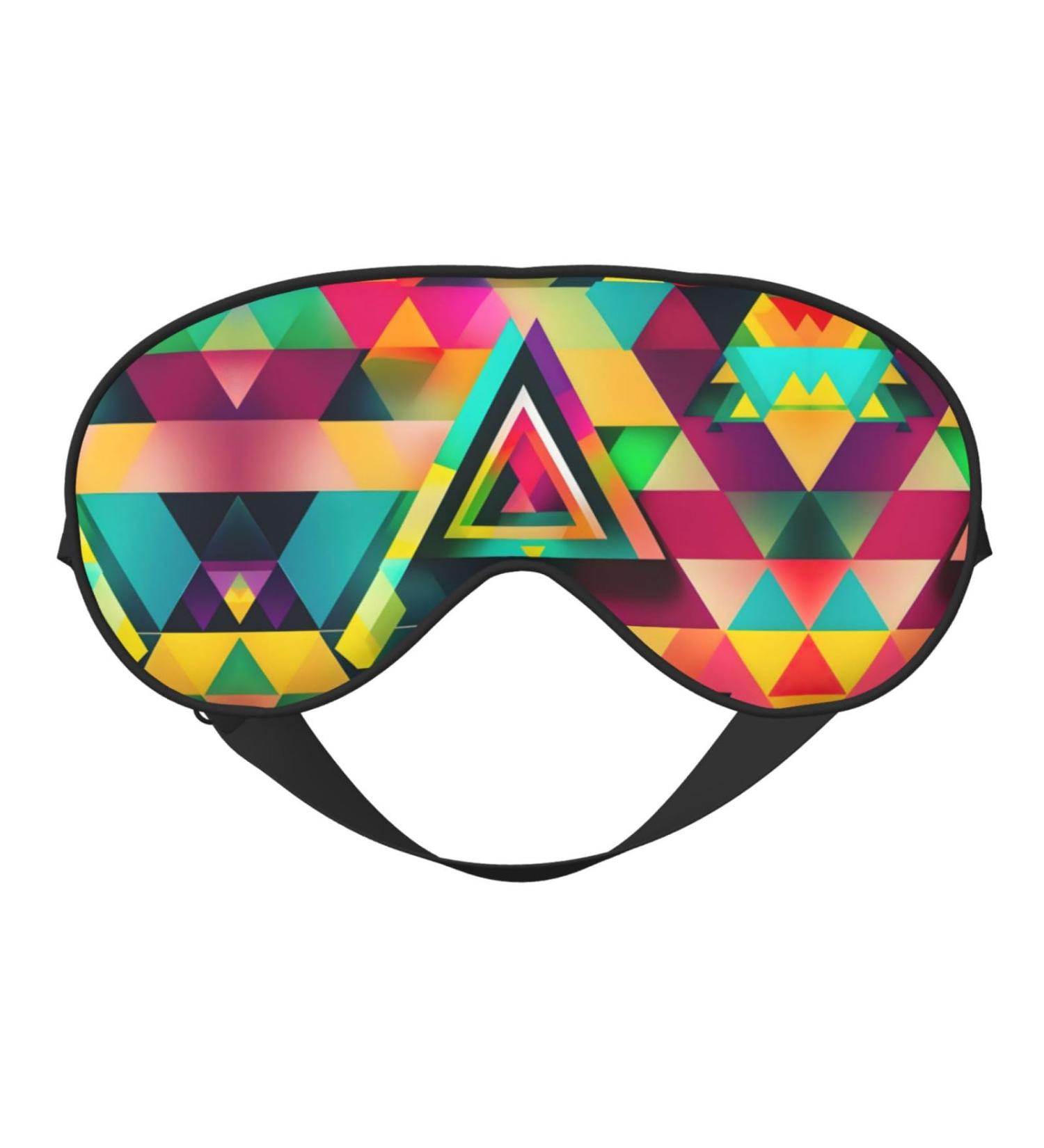 Buy SSIMOO Colorful Triangle Pattern Double-Sided Eye Mask - Soft Light Blocking for Quality Sleep - International Shipping Available - Buy Online on GoSupps.com